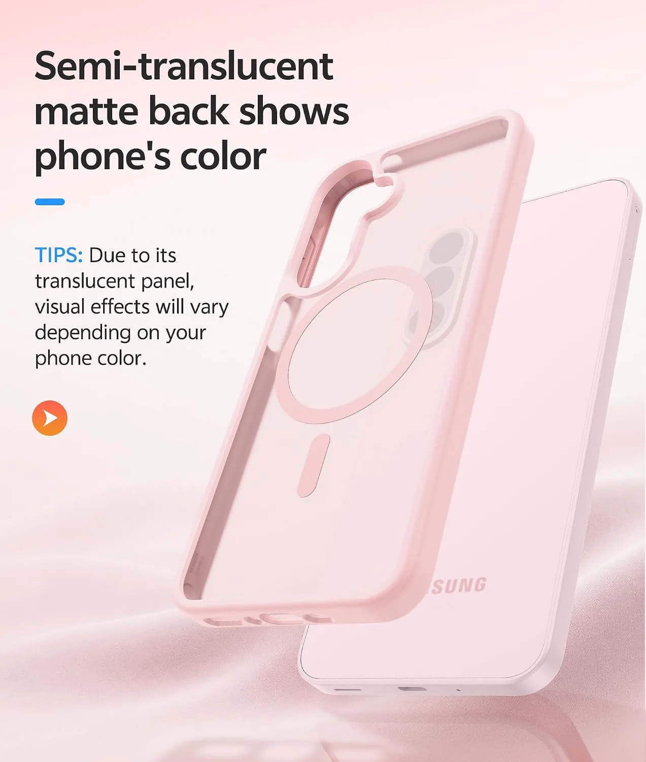 FNTCASE for Samsung Galaxy A27 5G Phone Case, Fit for Magsafe, Light Pink