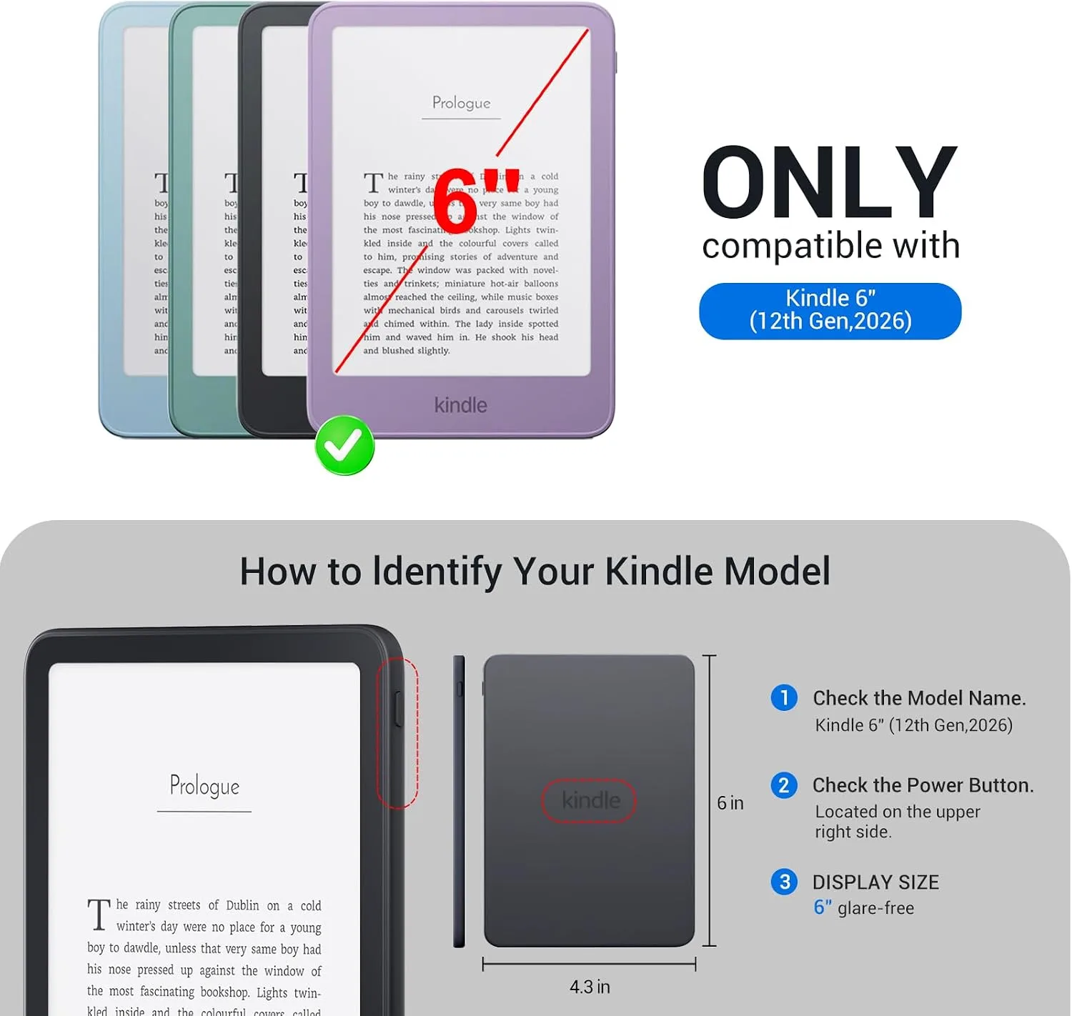 CoBak Magnetic Ring Clear Case for 6" Kindle Basic 12th Generation 2026