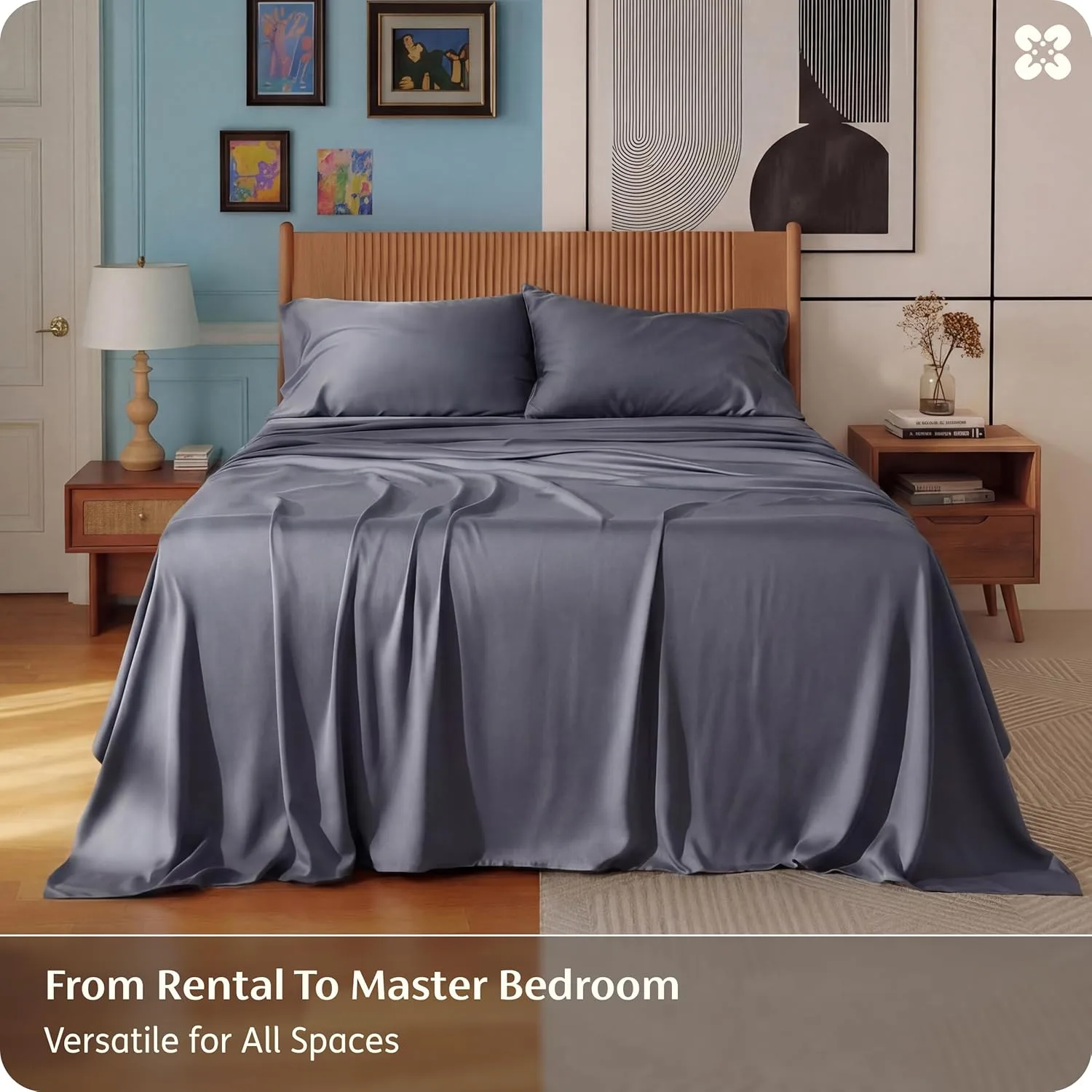 Bedsure PureWoven 100% Rayon Derived from Bamboo, Full Size Sheets, 4 PCS