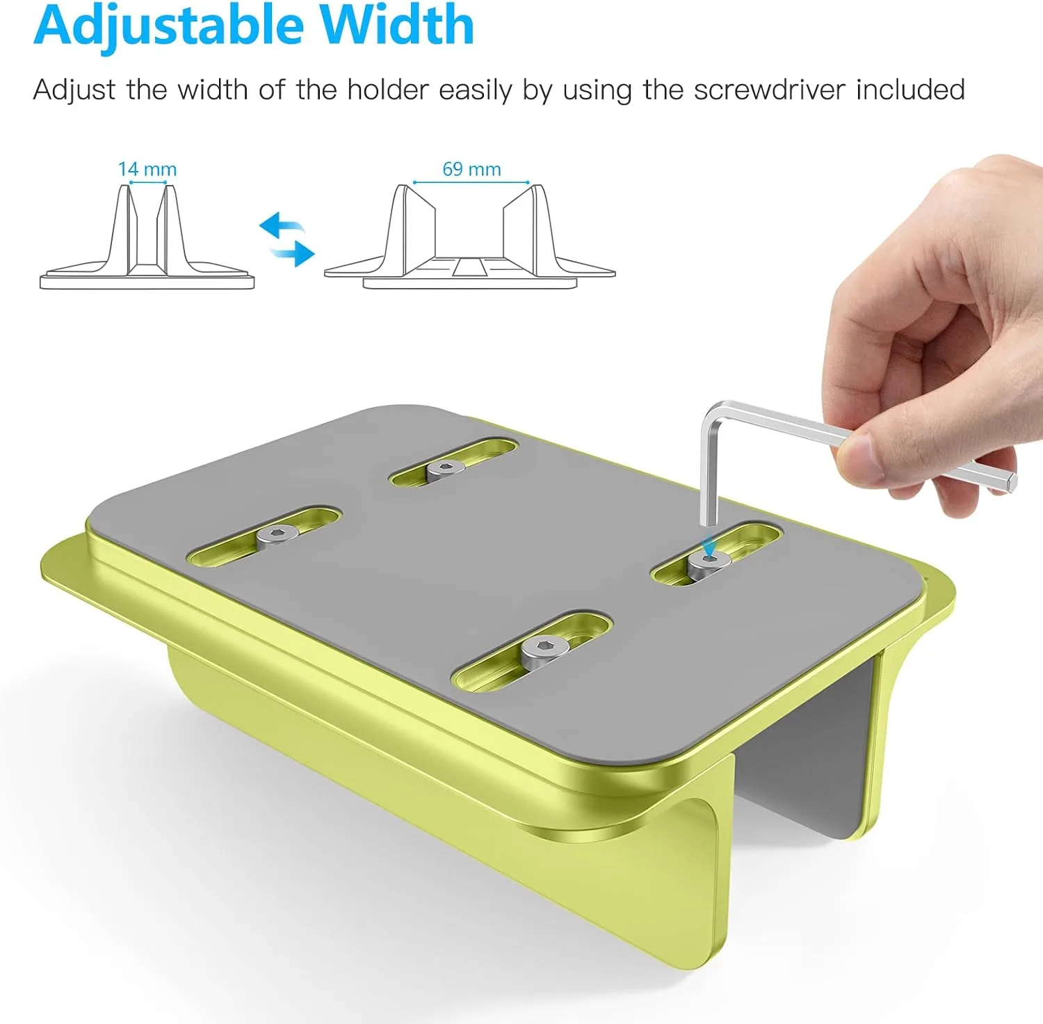 OMOTON Vertical Laptop Stand Holder, Adjustable Dock for MacBook, Citron