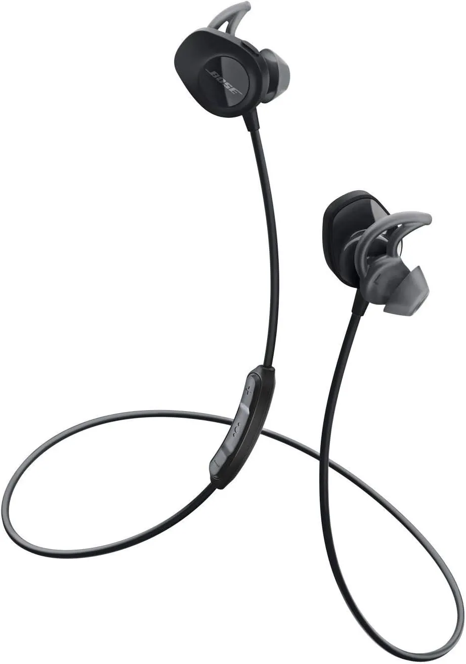 Bose SoundSport, Wireless Earbuds, (Sweatproof Bluetooth Headphones for Running and Sports), Black (Renewed)