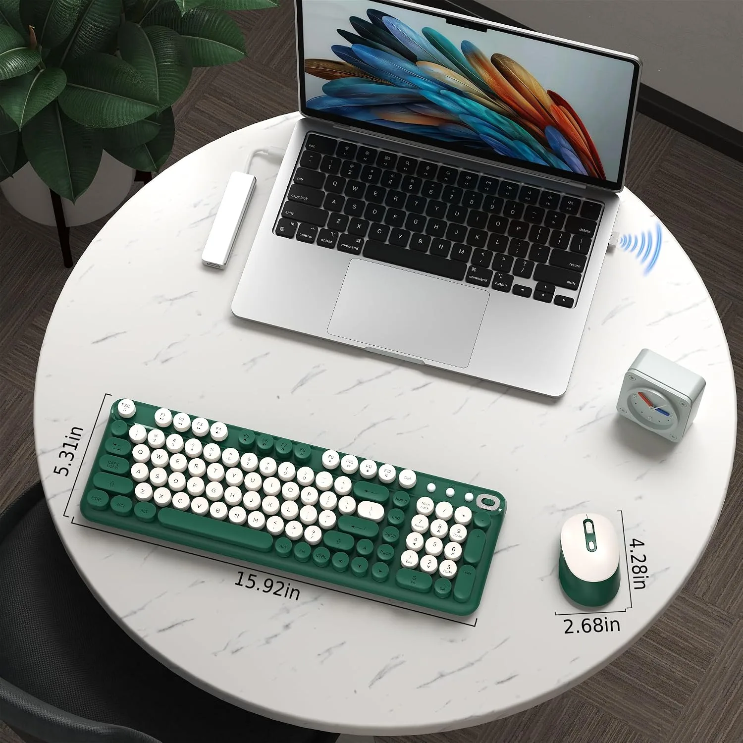 Colorful Wireless Keyboard and Mouse Combo (Green)