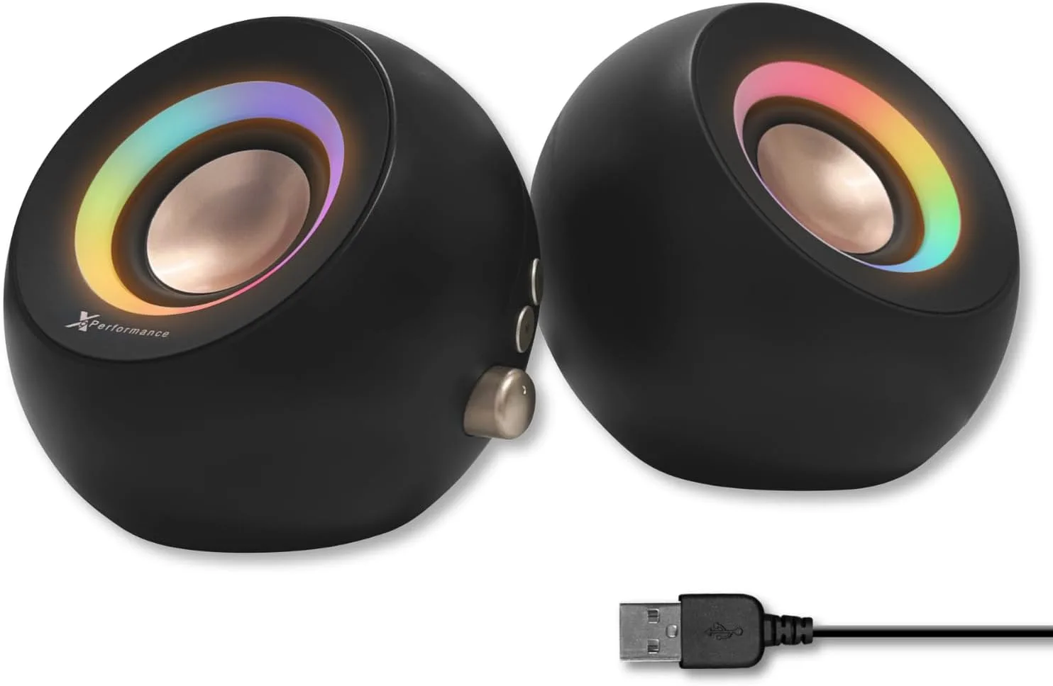 X9 Performance Computer Speakers for Desktop PC - Wireless Bluetooth, Aux, and USB Laptop Speakers with RGB Lighting for Desktop, Monitor, Gaming