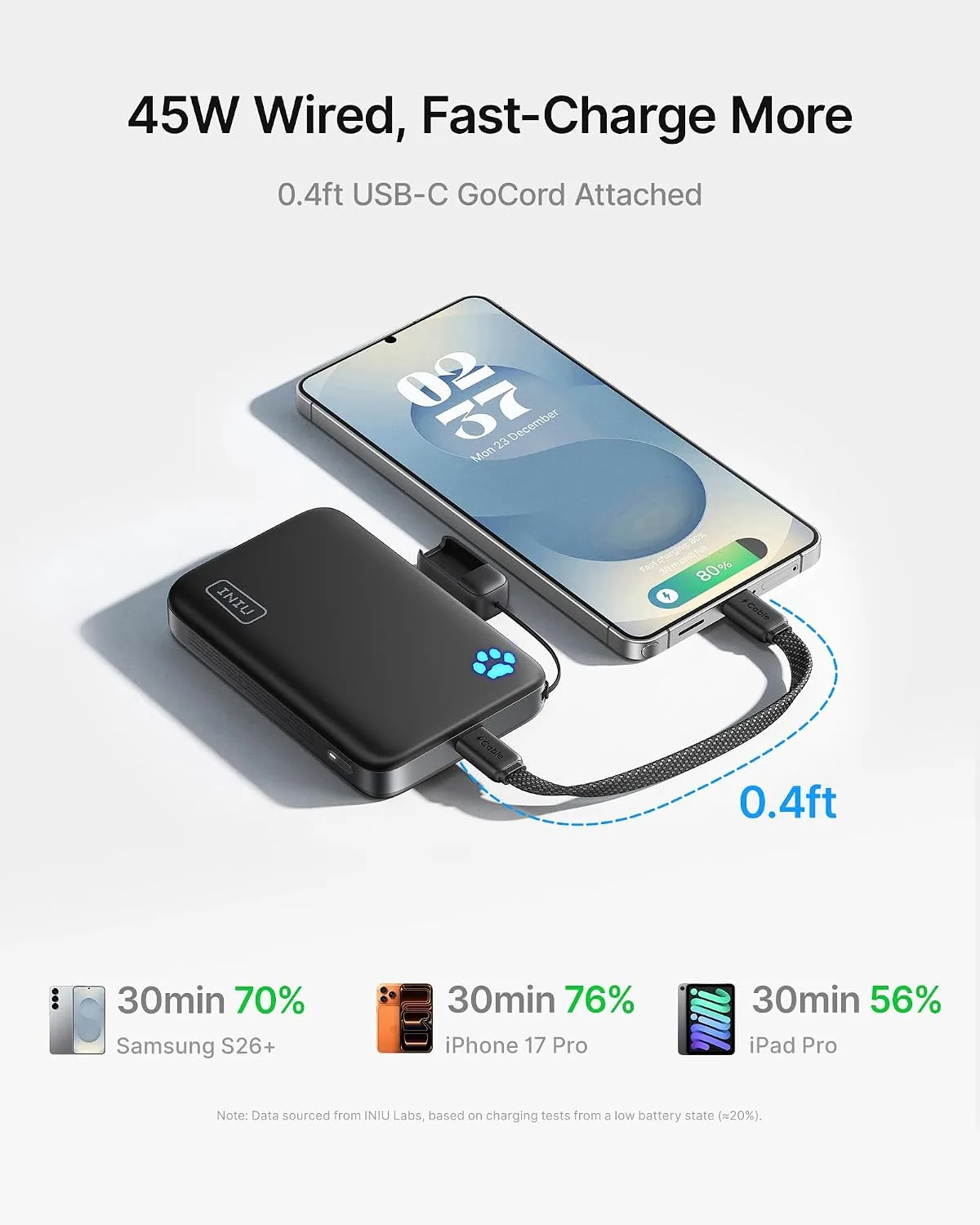 INIU for MagSafe Qi2.2 25W Portable Charger, Compact 10000mAh Power Bank