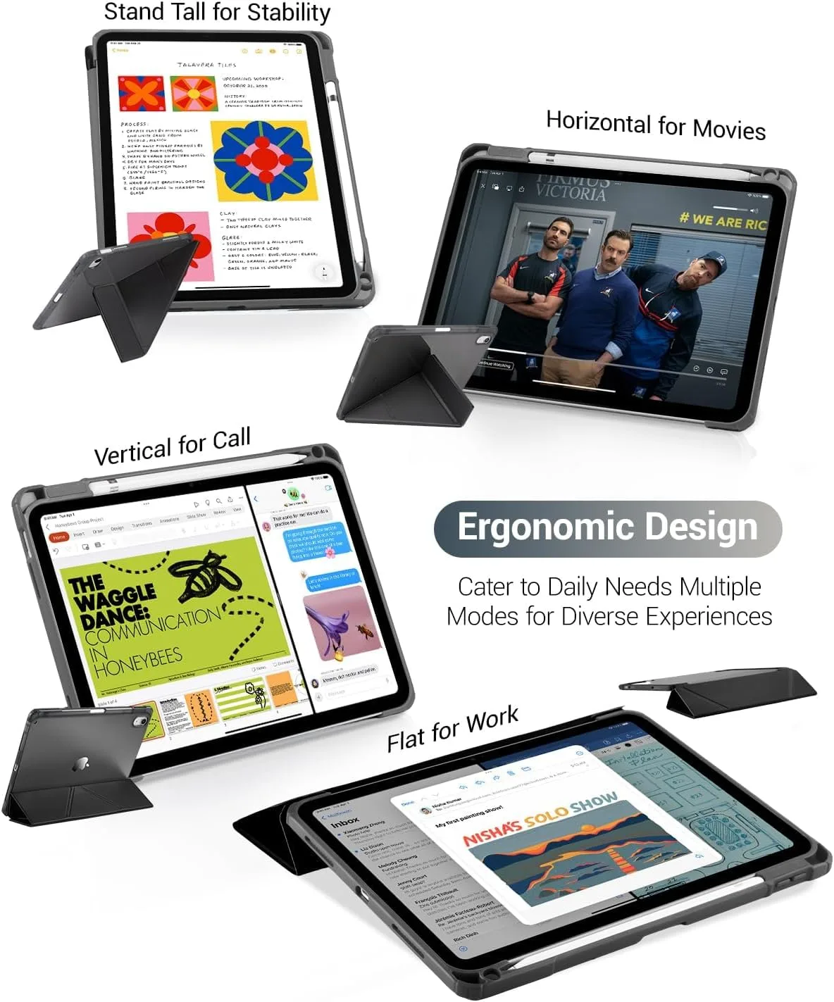 CoBak Case for iPad (A16) 11th Generation, iPad 10th Gen Cover, Black