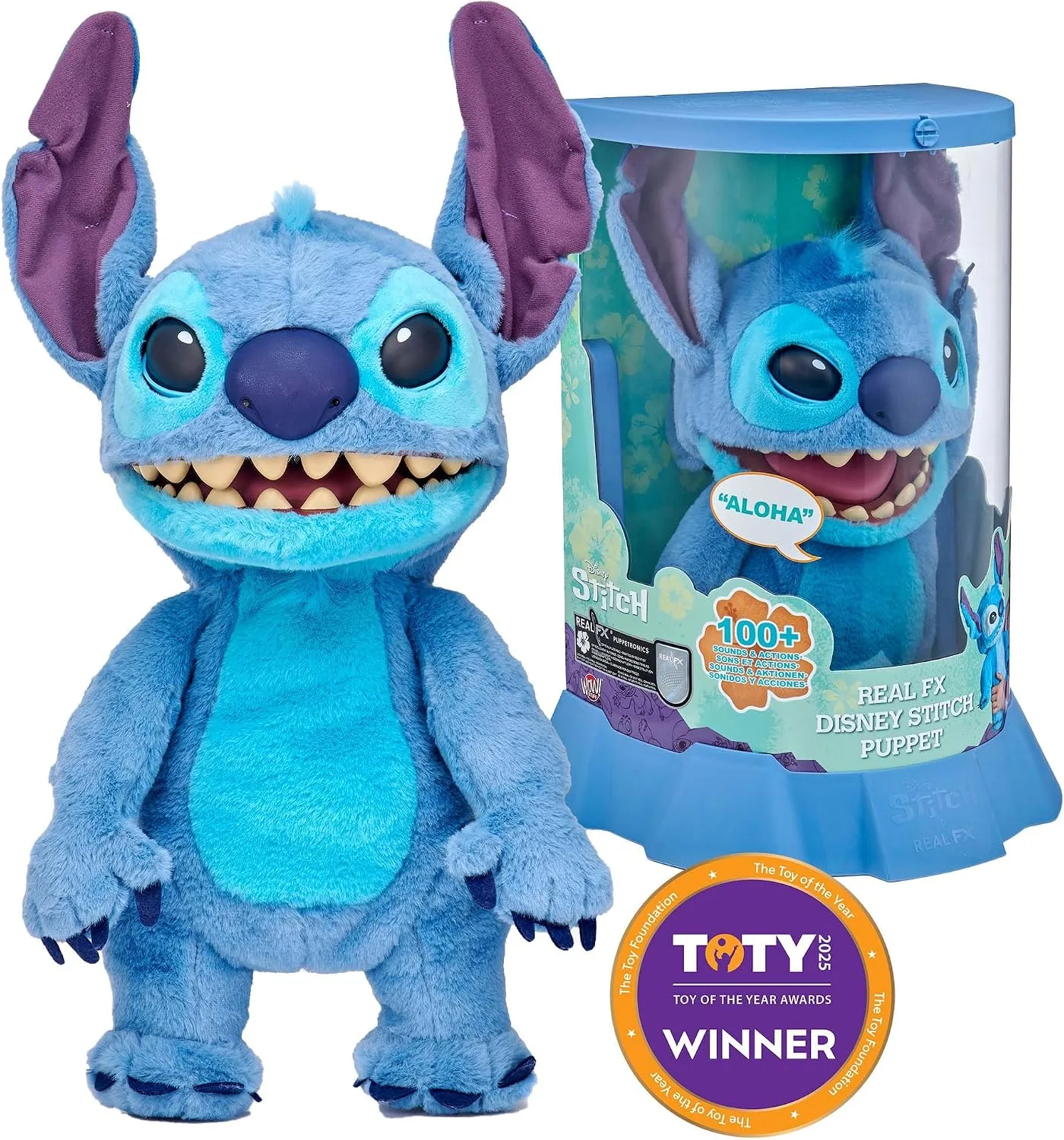 Wow! Stuff Disney Stitch Puppetronic by RealFX | Looks, Feels & Sounds Real! | Disney's Lilo & Stitch | Over 100 Action & Sounds | 18" High | Ages 6+