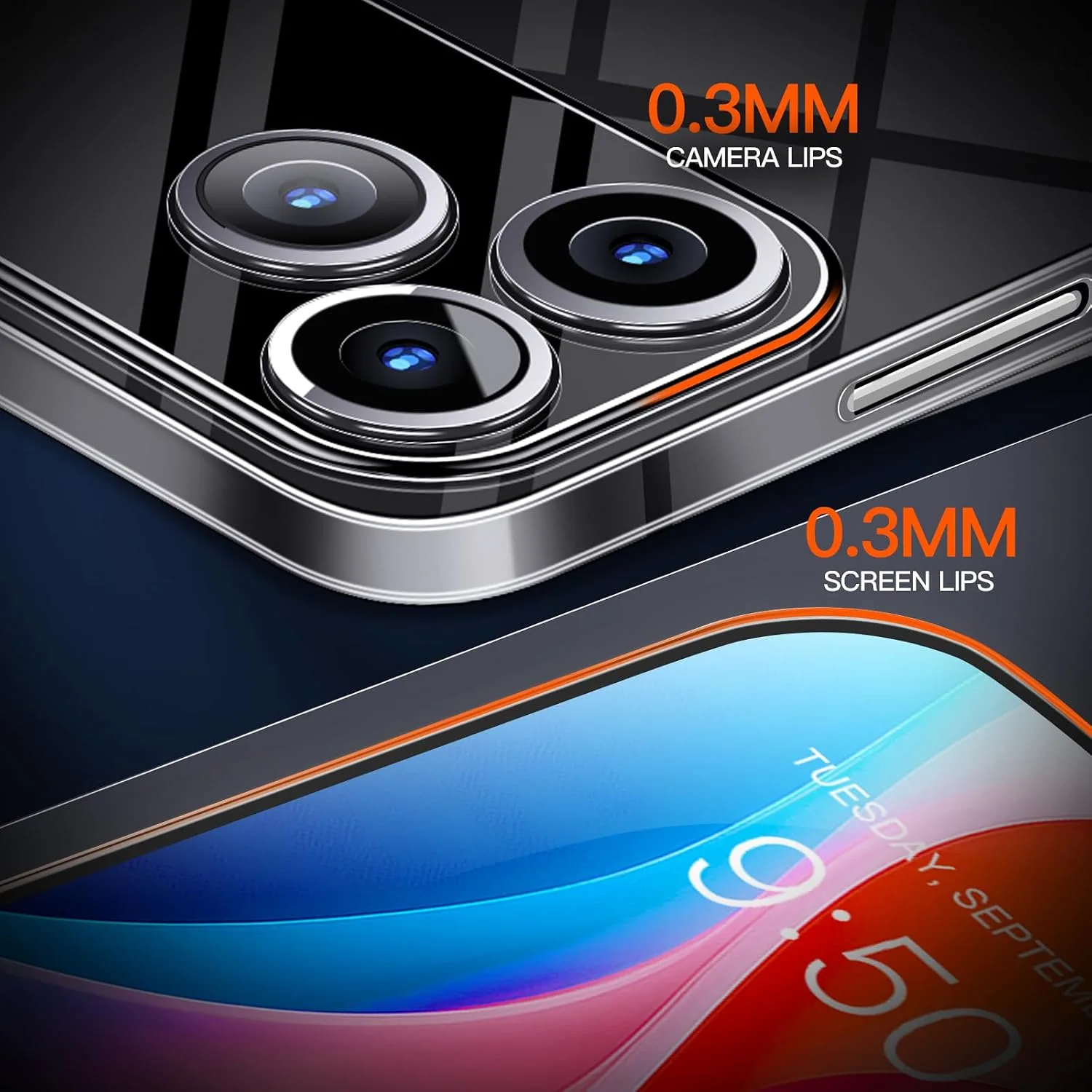 for iPhone 18 Pro Slim Case,Paper-Thin Transparent Finish Skin Back Case [Non Yellowing] Ultra Protective Cover with Camera Protection 6.3 Inch (Clear)