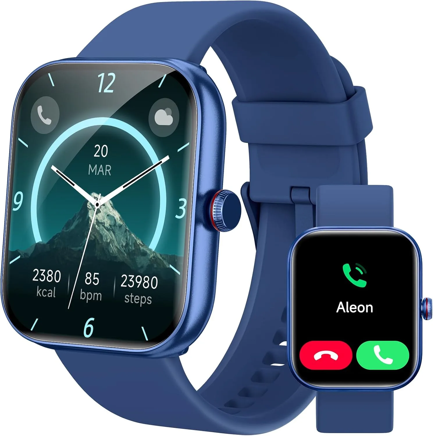 Yoever Smart Watch for Women Men iPhone & Android, 1.85" Fitness & Sleep Tracker with Calls/Text, Smartwatch IP68 Waterproof, 110+ Sport Modes, Heart Rate/SpO2 Monitor