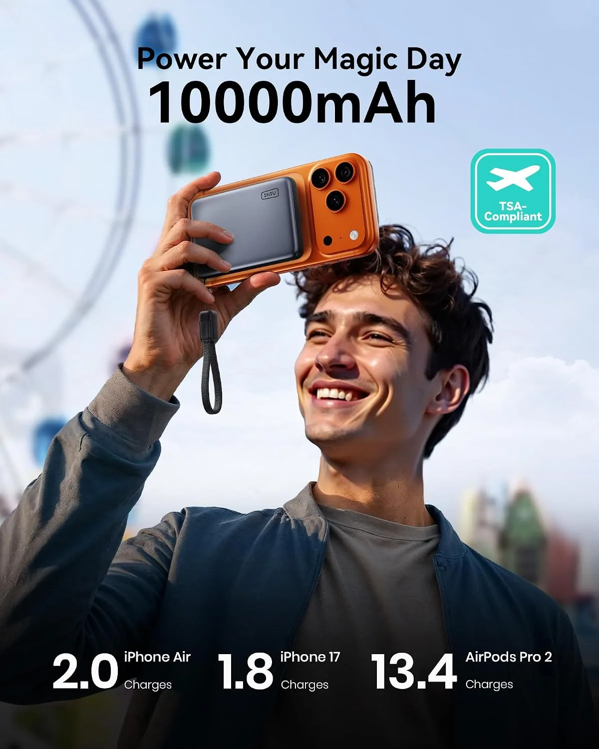 INIU for MagSafe Qi2.2 25W Portable Charger, Slimmest 10000mAh Power Bank