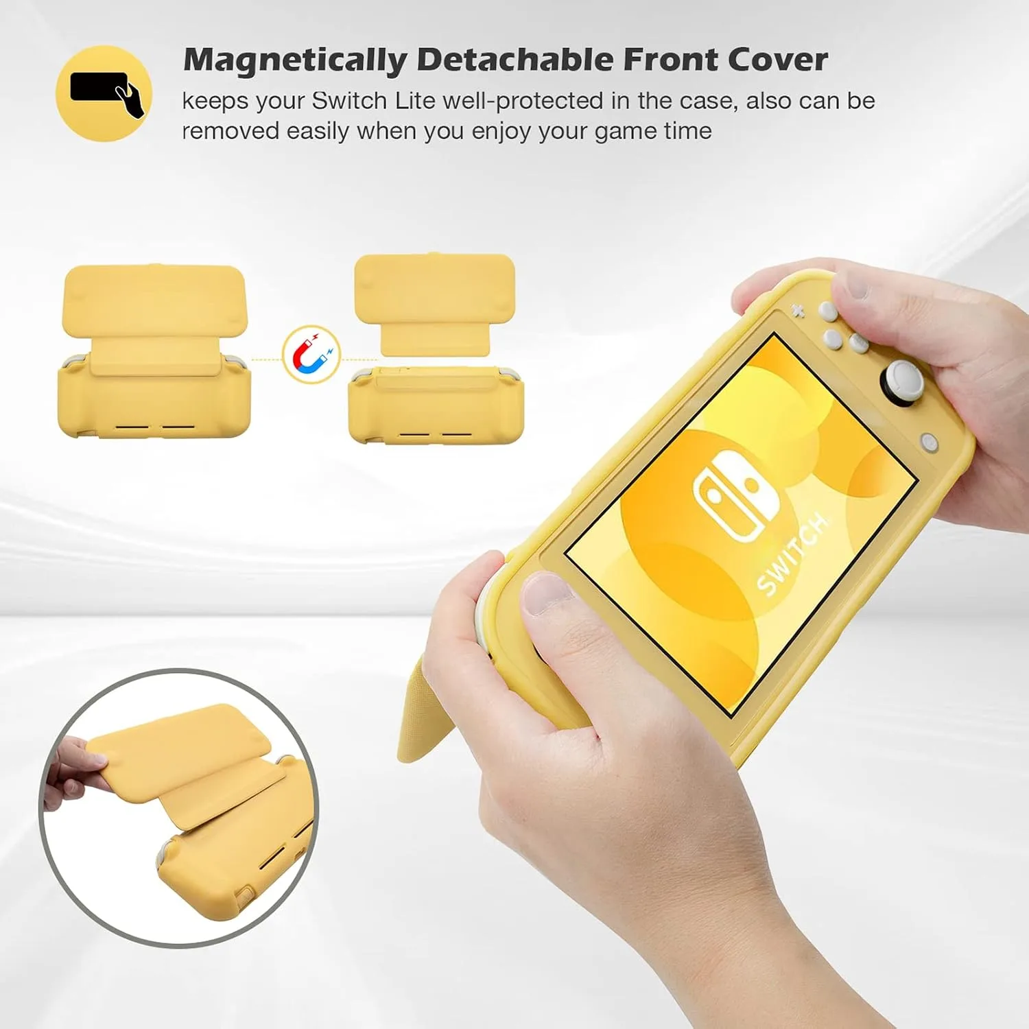 ProCase Flip Cover for Switch Lite with 2 Pack Screen Protectors, Yellow