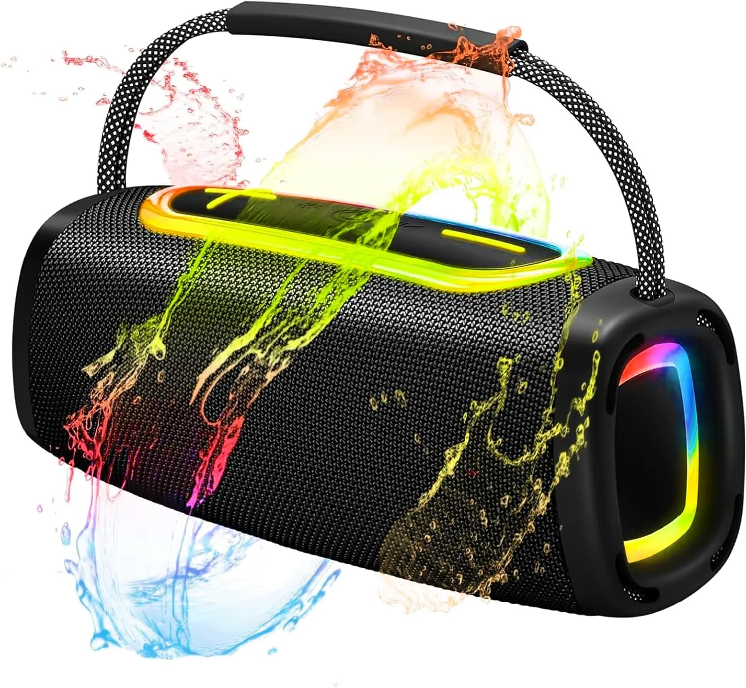 2026 Outdoor Bluetooth BT5.4 Speaker: 65W Loud Sound, IPX7 Waterproof with 40H Playtime, Bass, TWS, 6000mAh Portable Wireless Speakers with RBG Light Show for House, Party, Projector, Beach (Black)