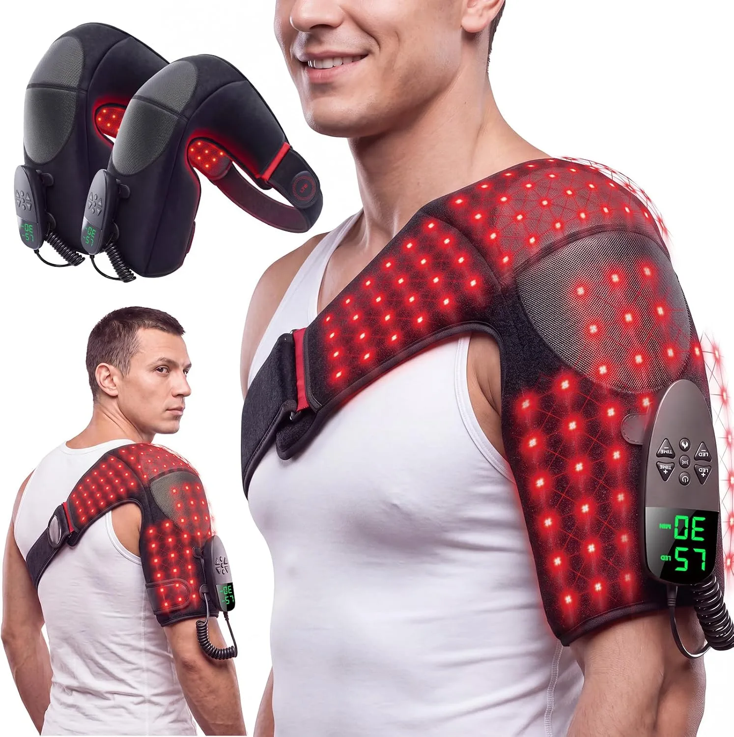 LTW 2 Pack Shoulder Massager with Heat & Red Light Therapy for Pain Relief