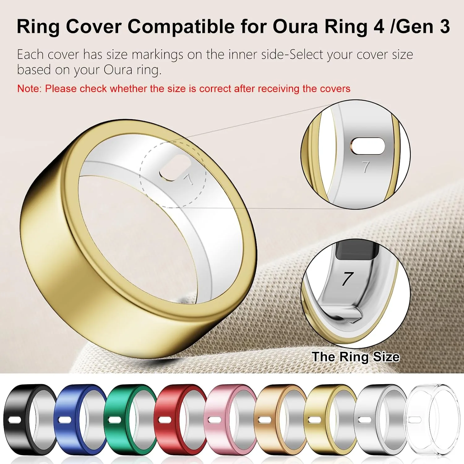 Cover Compatible for Oura Ring 4/Gen 3 Heritage/Horizon,Scratch Resistant