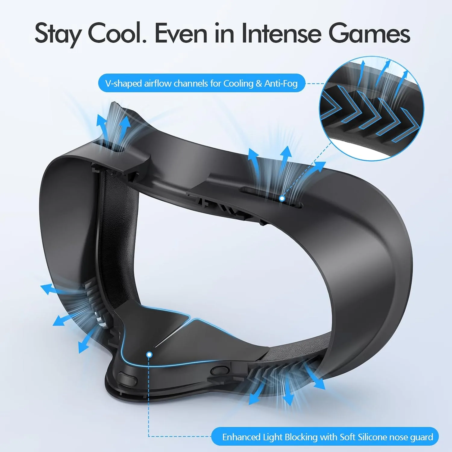 Face Pad for Meta Quest 3S Facial Interface for Oculus Quest 3S Accessories Vr Face Cover Replacement with Sweet-Proof PU Leather Foam Cushion Black