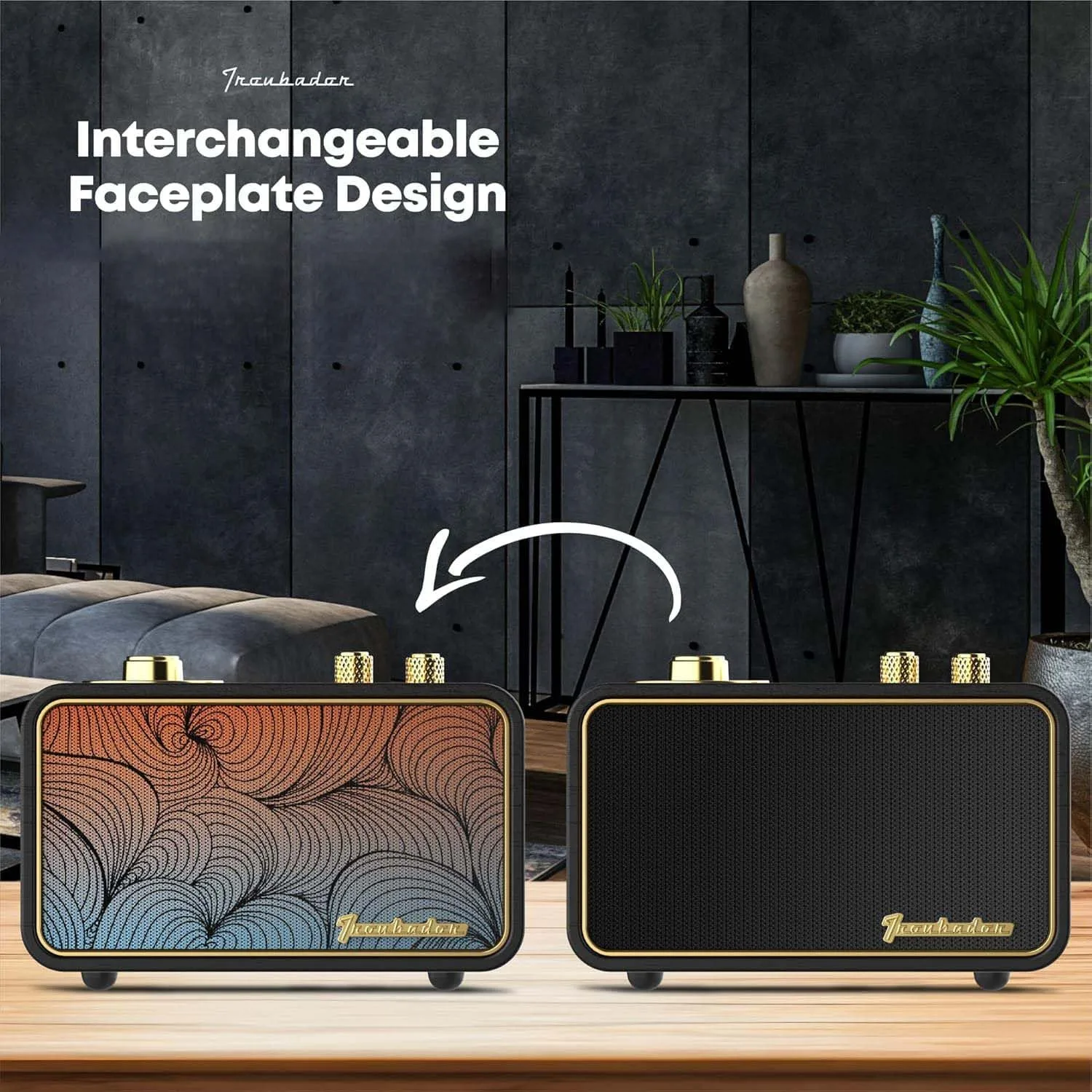 Retro Bluetooth Speaker-Wireless Speaker, Portable, Black