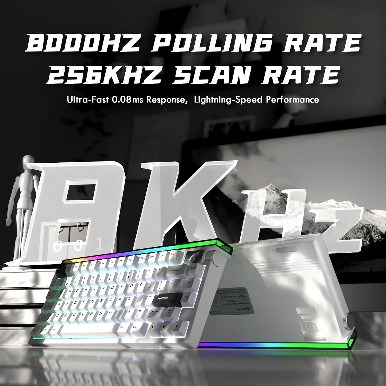 ATTACK SHARK R85 HE Wired 75% RT Mechanical RGB Gaming Keyboard-Star White