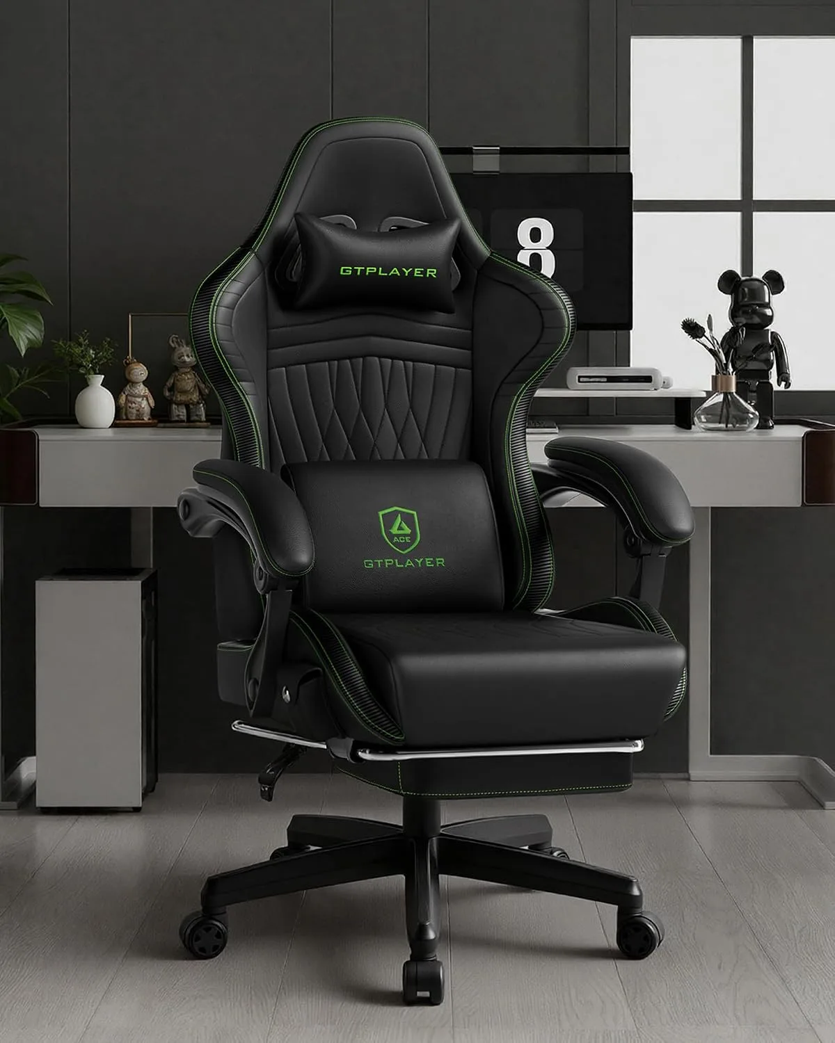 GTPLAYER Gaming Chair, Comfort Computer Office Chair for Adults, Green