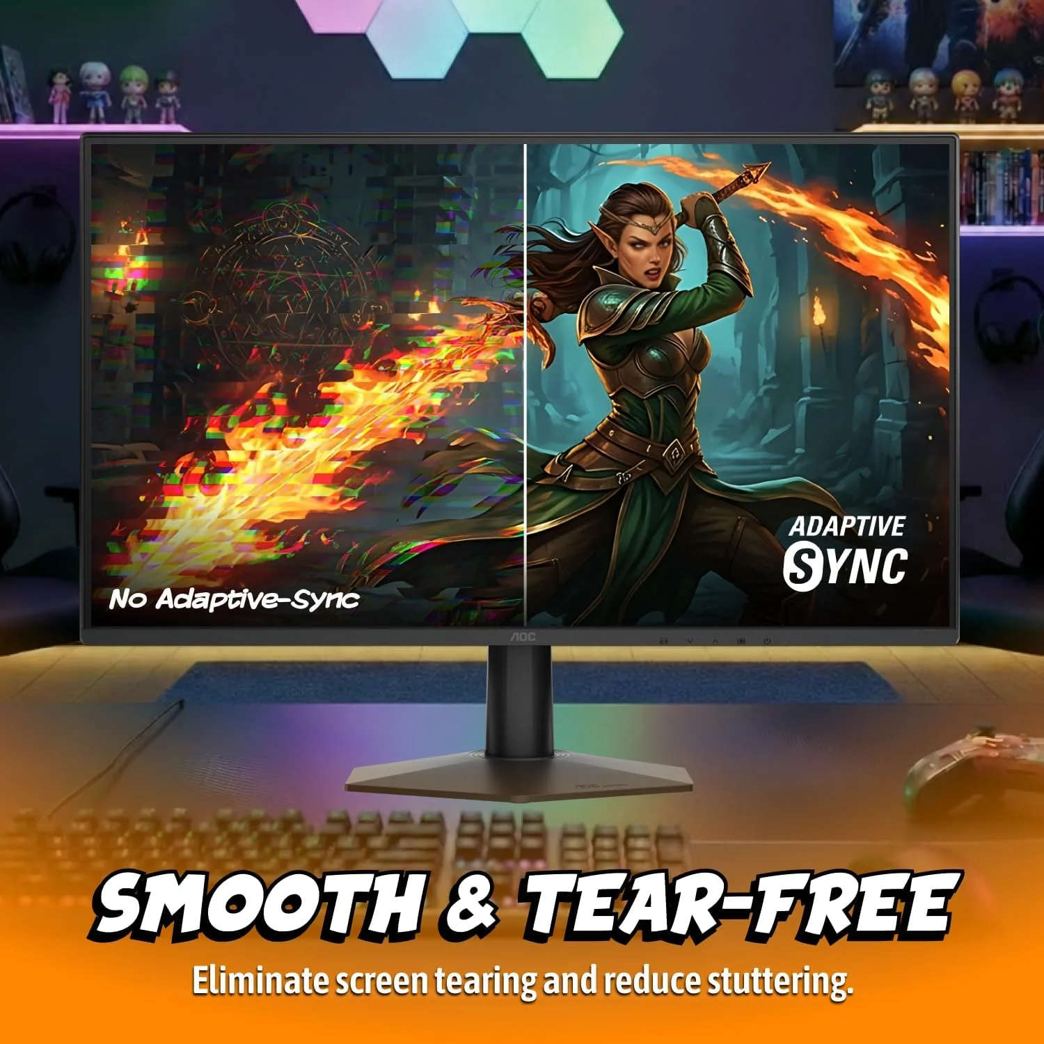 AOC 24 Inch Gaming Monitor FHD 180Hz Fast IPS 0.5ms HDR, 24G51F2