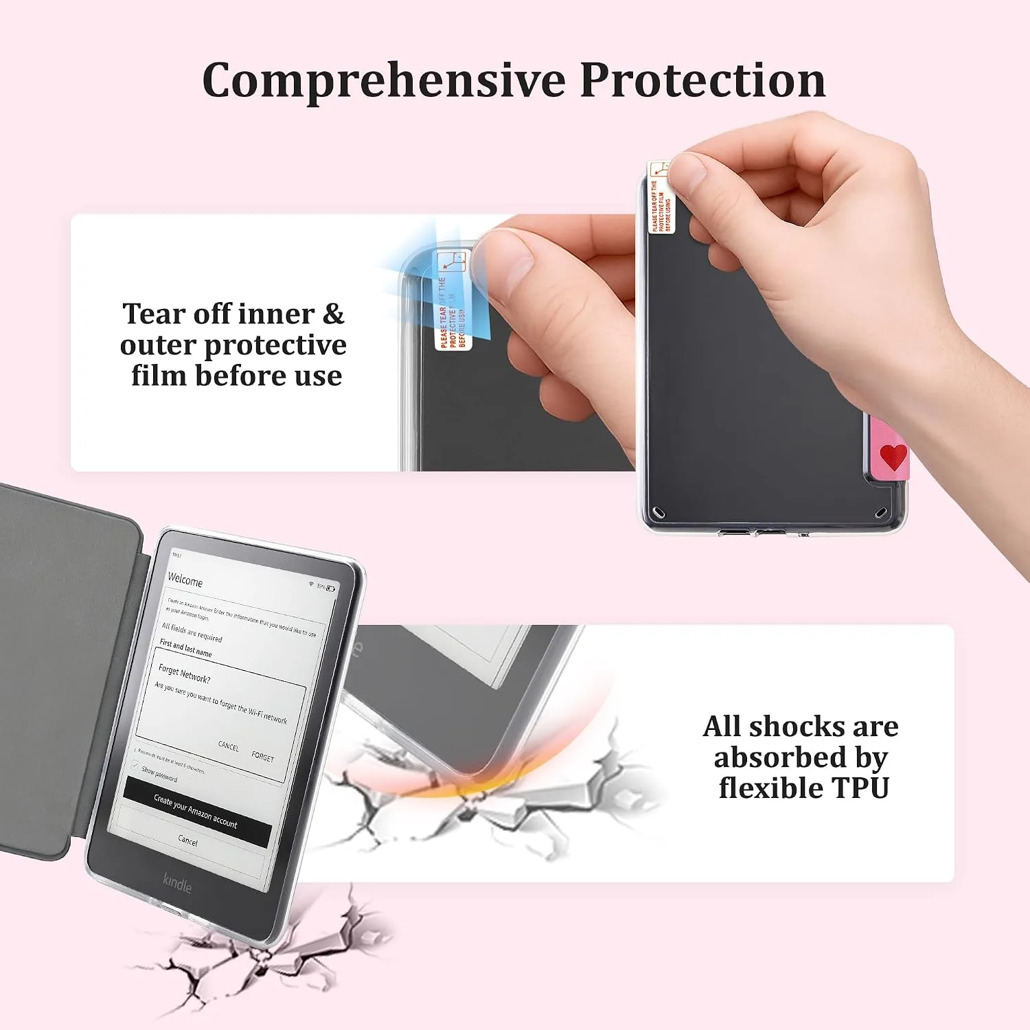 Clear Case for 7'' Kindle Paperwhite 12th Gen 2024 & Colorsoft