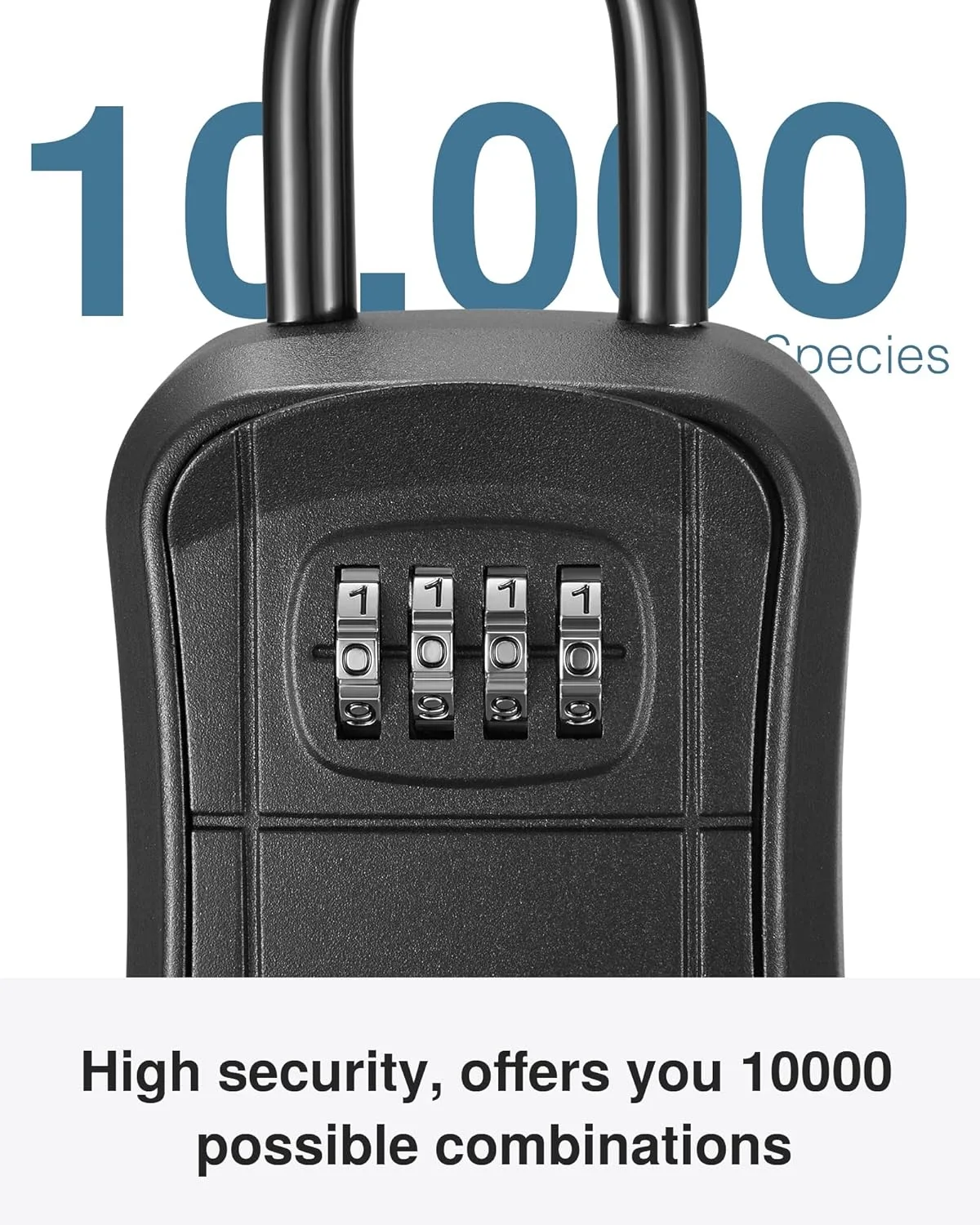 Puroma Key Lock Box Outdoor 4 Digit Code Combination Lockbox House, 1 Black