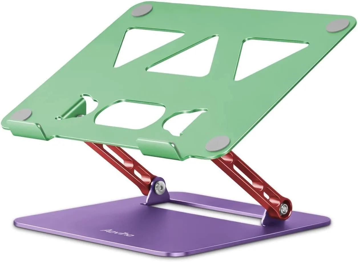 Aoviho Laptop Stand for Desk－Adjustable Laptop Stand Holder －Foldable Notebook Computer Stands for MacBook Air Pro HP Lenovo Dell Samsung Chromebook, 10-15.6 inch, Mixed Color
