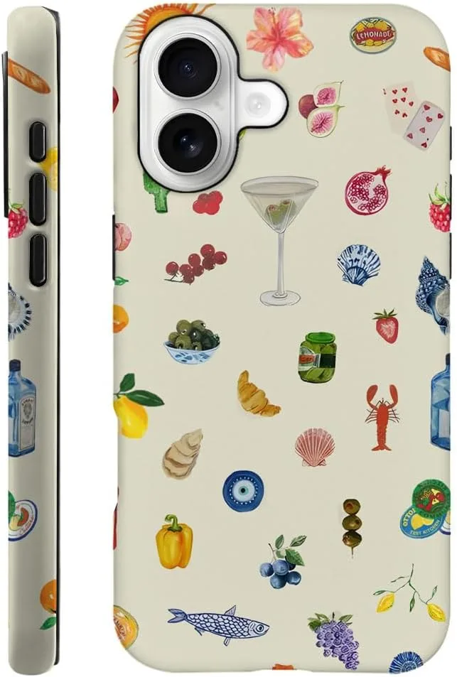 Funda para iPhone 17 Tnxee híbrida doble capa diseño Aesthetic Fruit Lily Flower Fish