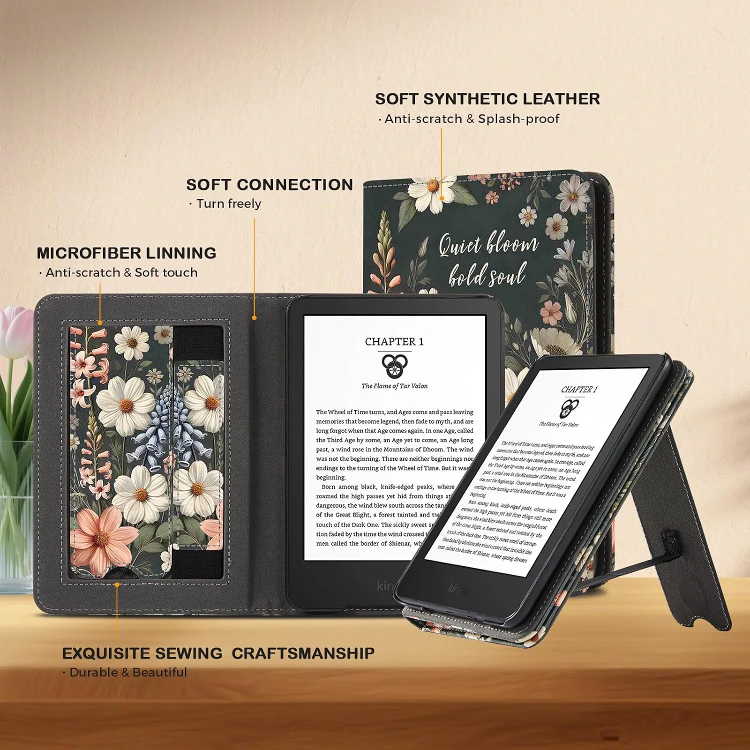 CoBak Case with Stand for for 6" Kindle (2024 & 2022, 11th Gen)