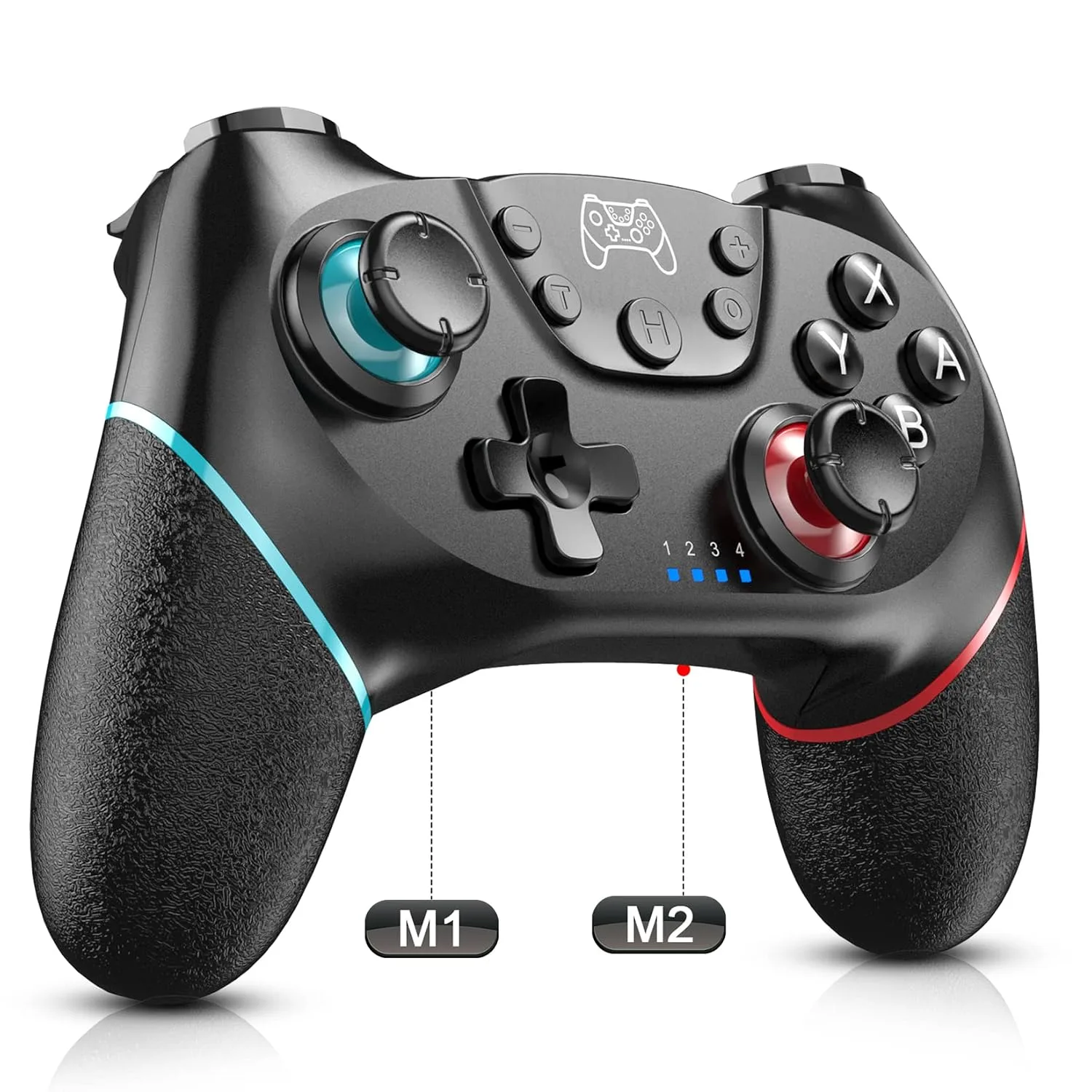 Diswoe Switch Controller, Wireless Pro Controller for Switch 2/Switch/Switch Lite/Switch OLED, Switch Remote Gamepad with Joystick, Adjustable Turbo Vibration with Programmable Function