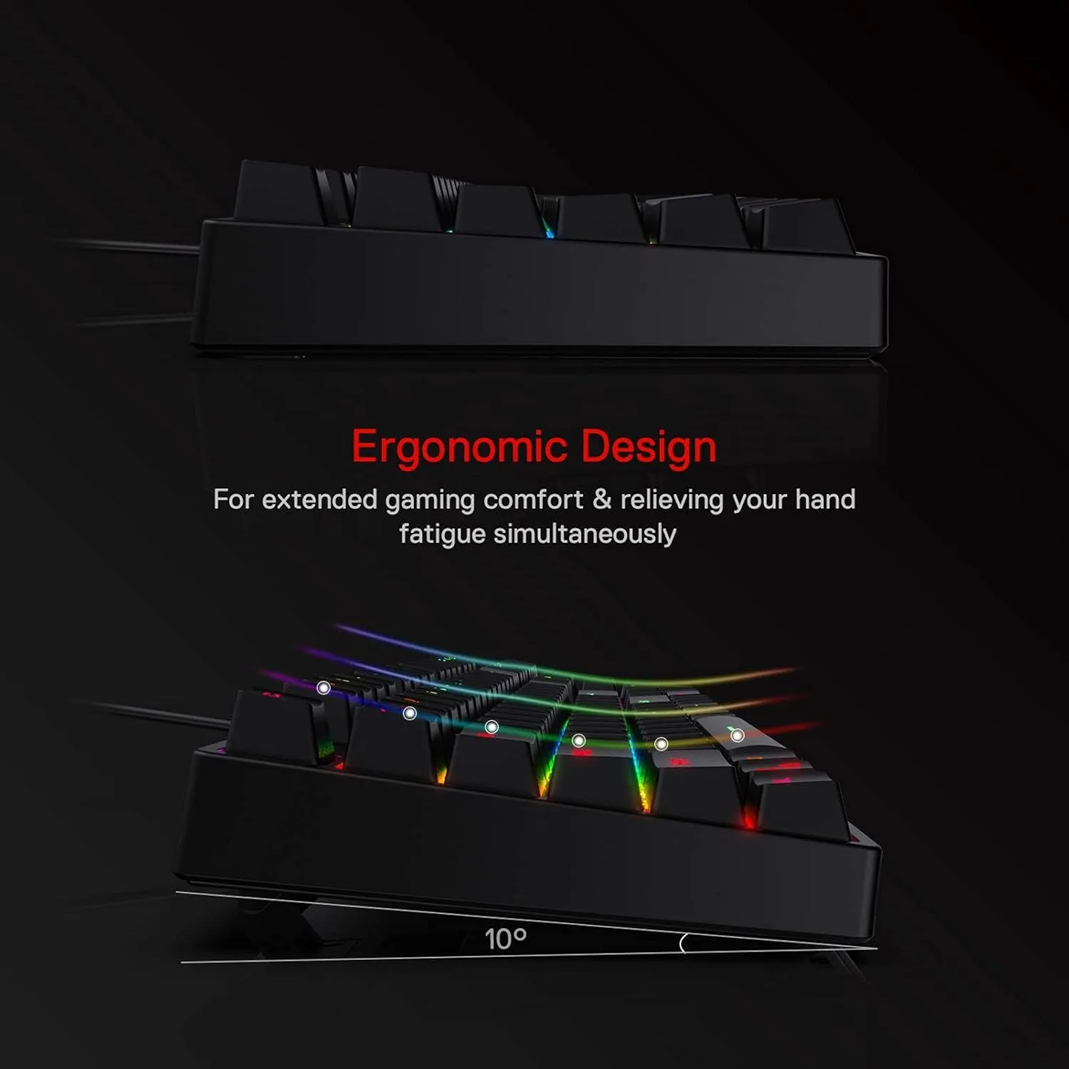 Redragon K582 Wired RGB Mechanical Gaming Keyboard, 104-Key Standard Layout