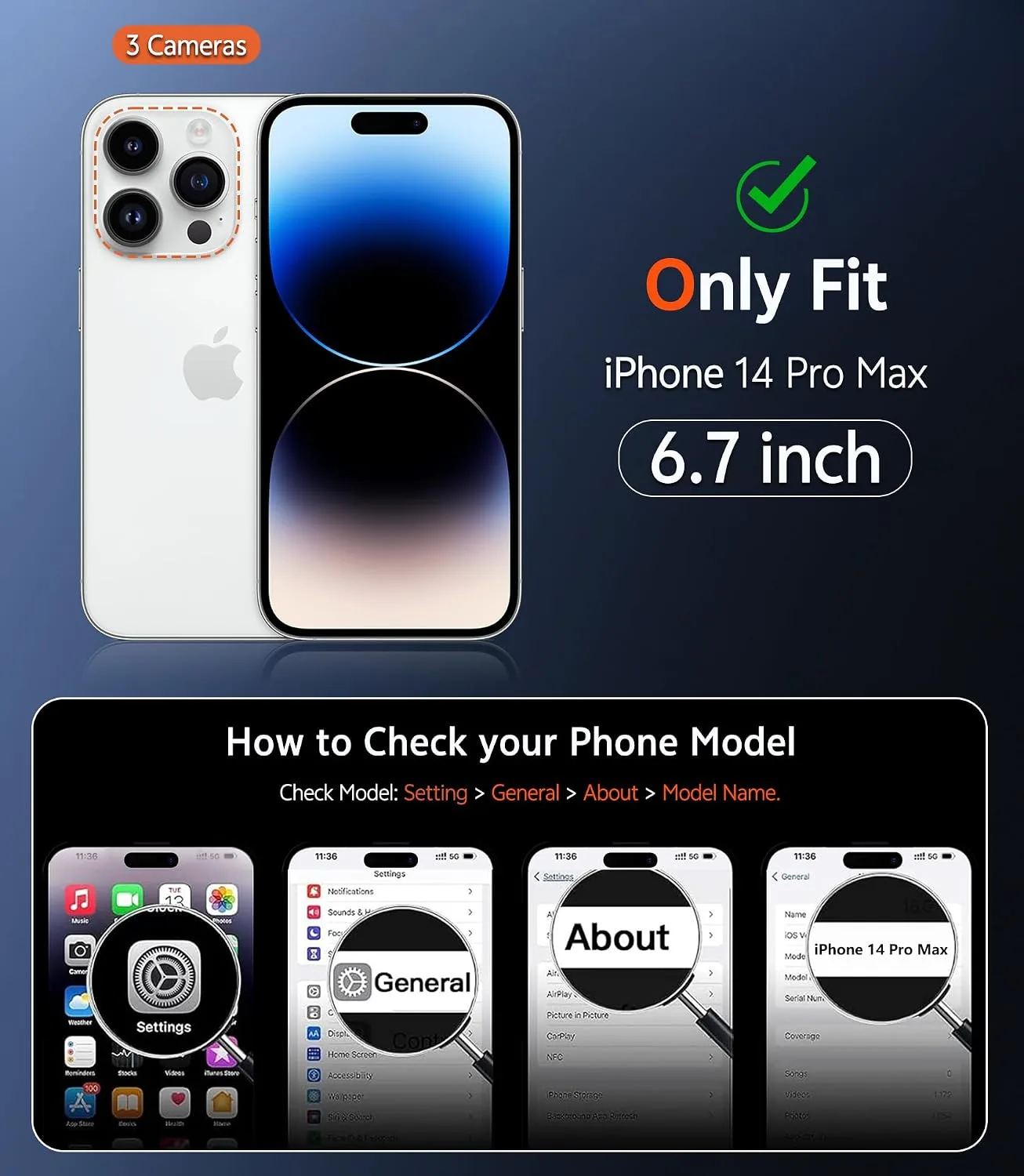 FNTCASE for iPhone 14 Pro-Max Case Compatible with Magsafe Clear Phonecase