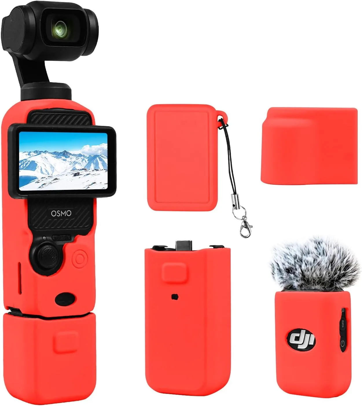 Protective Case for DJI Osmo Pocket 3/Xtra Muse Camera(Red)