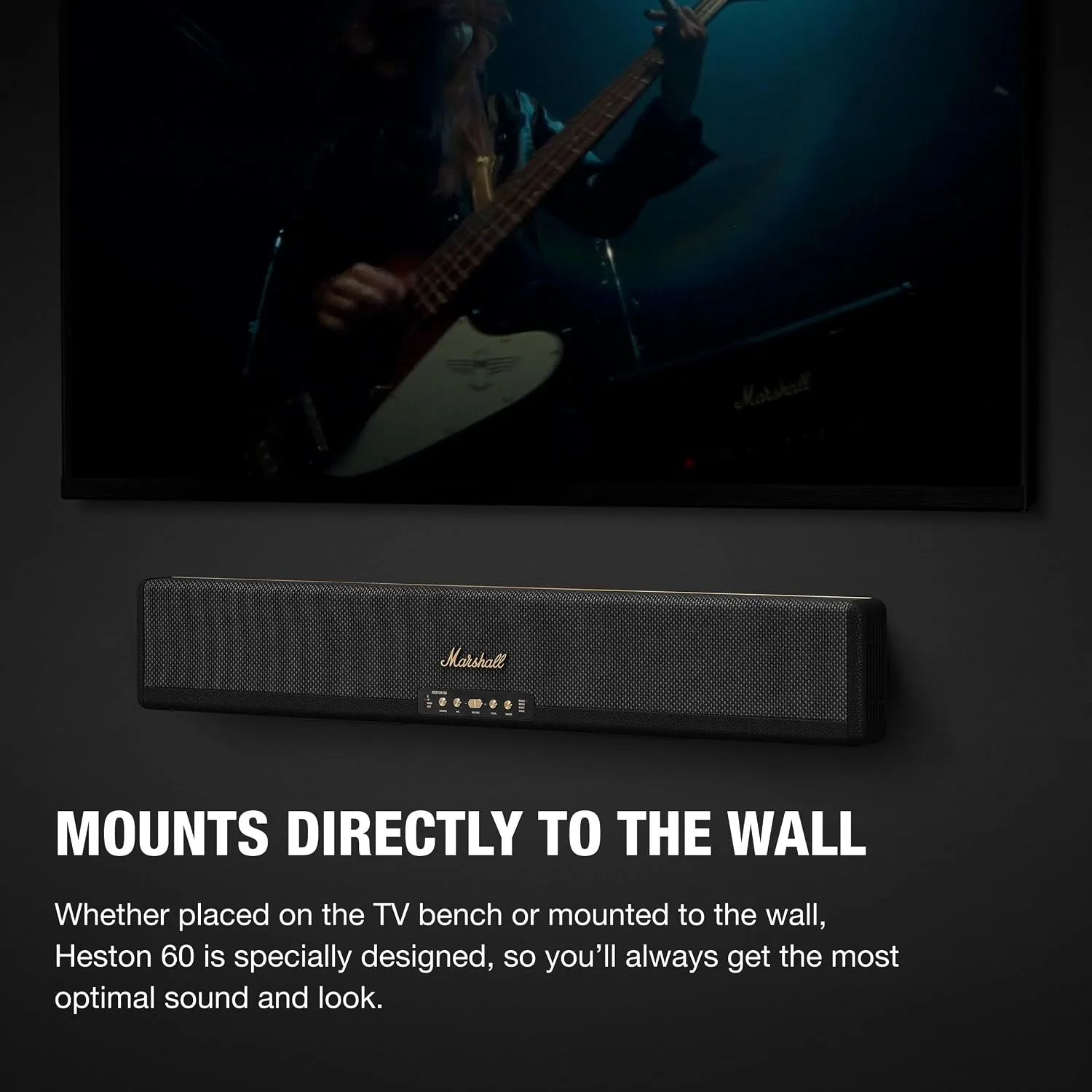 Marshall Heston 60 Soundbar with Dolby Atmos Immersive Sound - Black