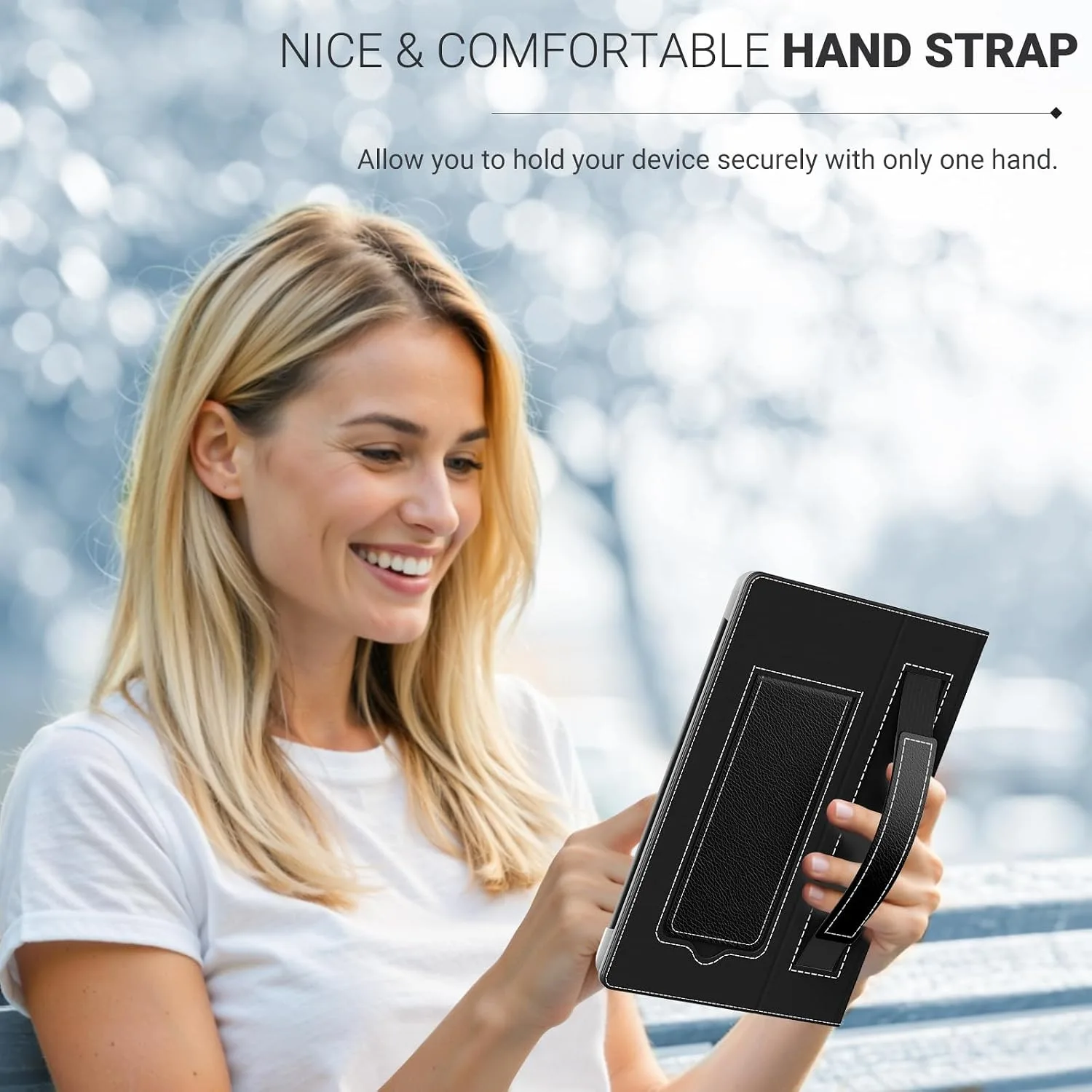 MoKo Universal Case for 6.8,7 Inch eReaders&Tablets, Lychee Black