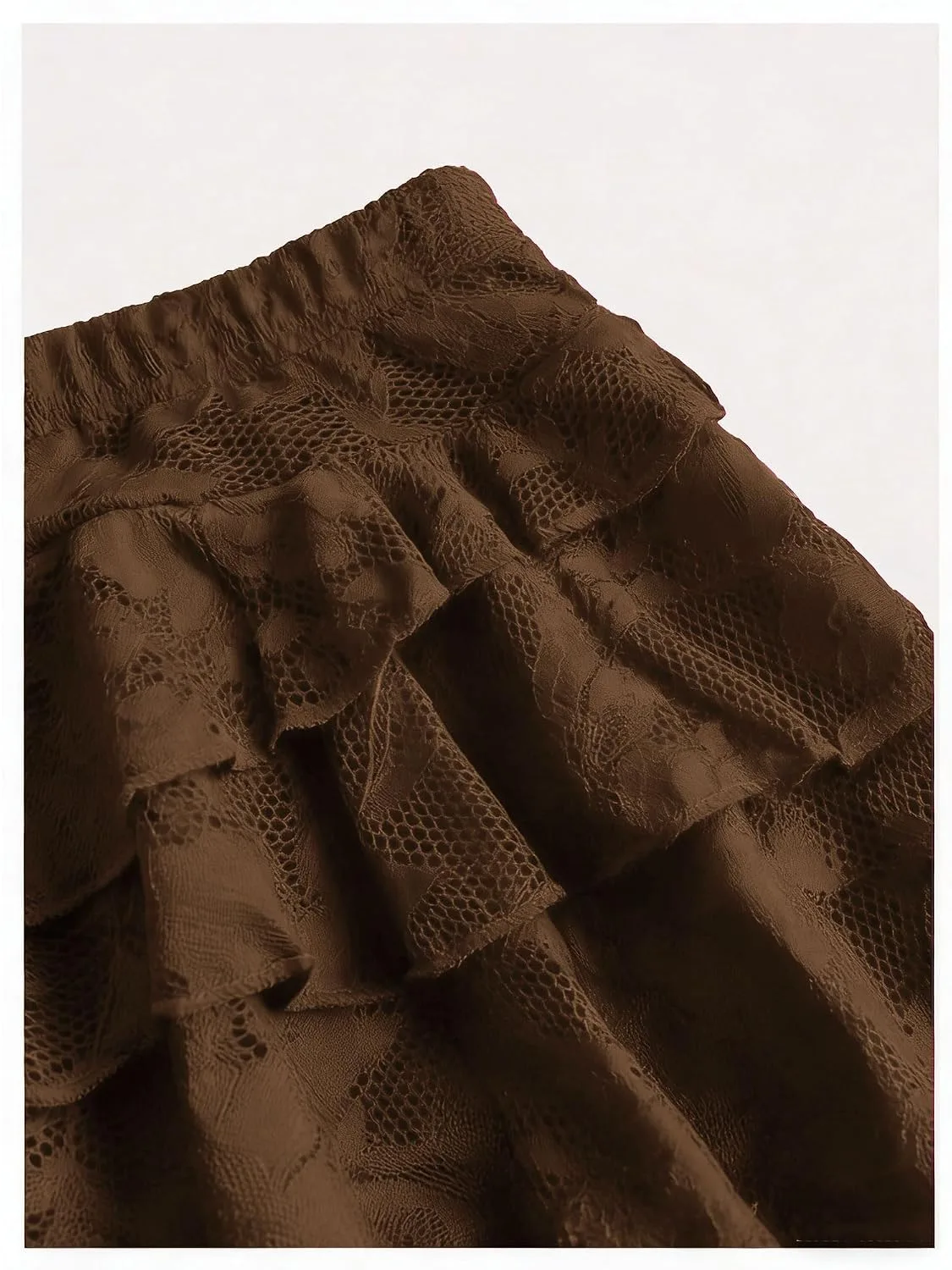 EnchantingEssence Women's Y2K Mini Skirt Ruffle Lace Mesh Asymmetrical Flowy Short Skort