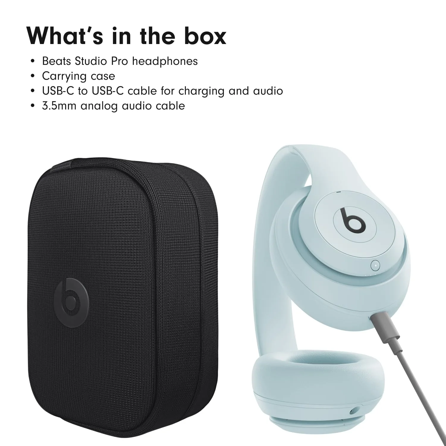 Beats Studio Pro Premium Wireless Over-Ear Headphones- Up to 40-Hour Battery Life, Active Noise Cancelling, Great for Travel & Commuting, USB-C Lossless Audio - Amazon Exclusive Light Blue