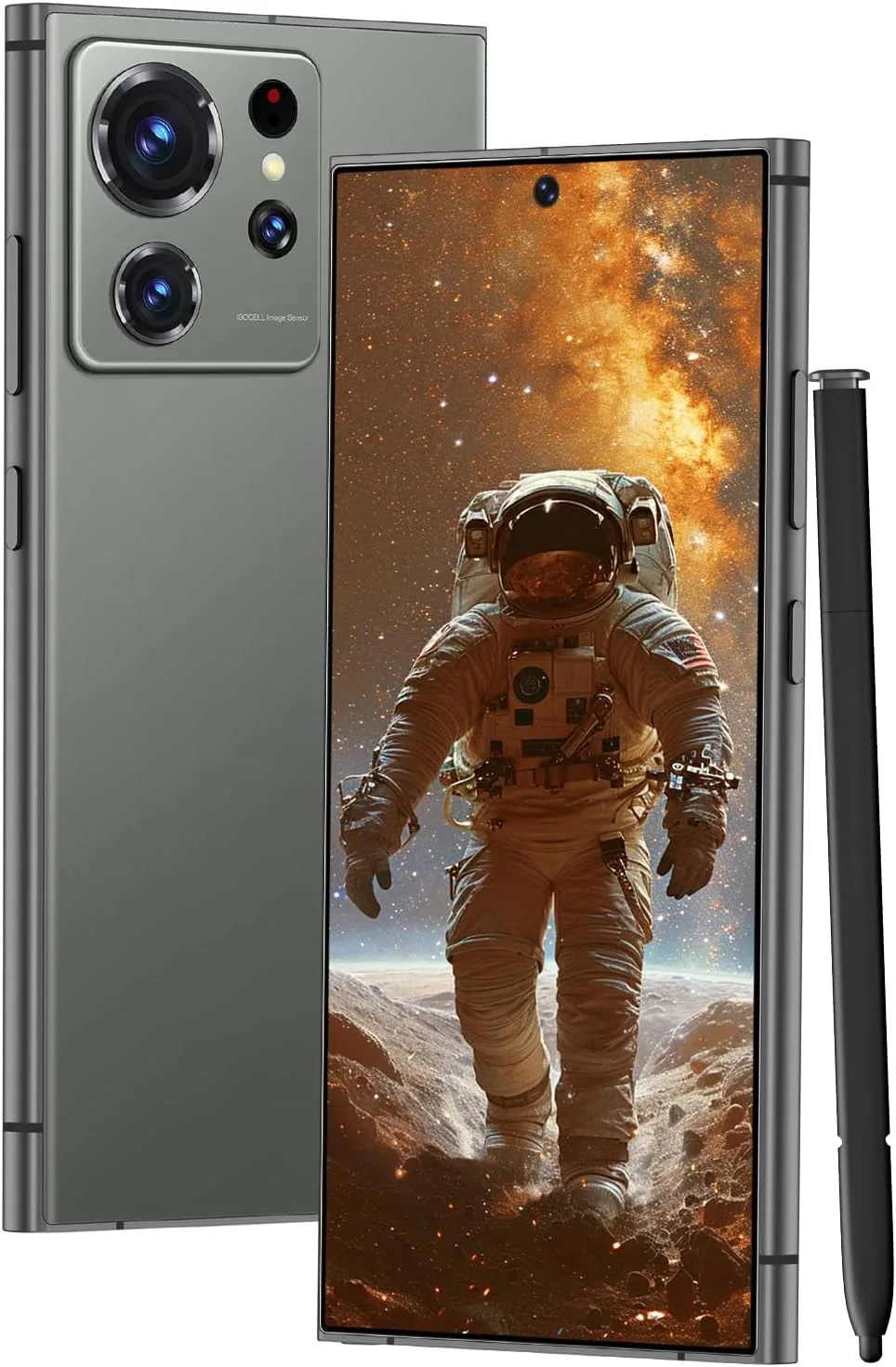 C24 Ultra Unlocked Cell Phones Smartphone with Built-in Pen 8+256GB Android 13 Phones 6.8" HD Screen Dual SIM 108MP+48MP Camera (Green)