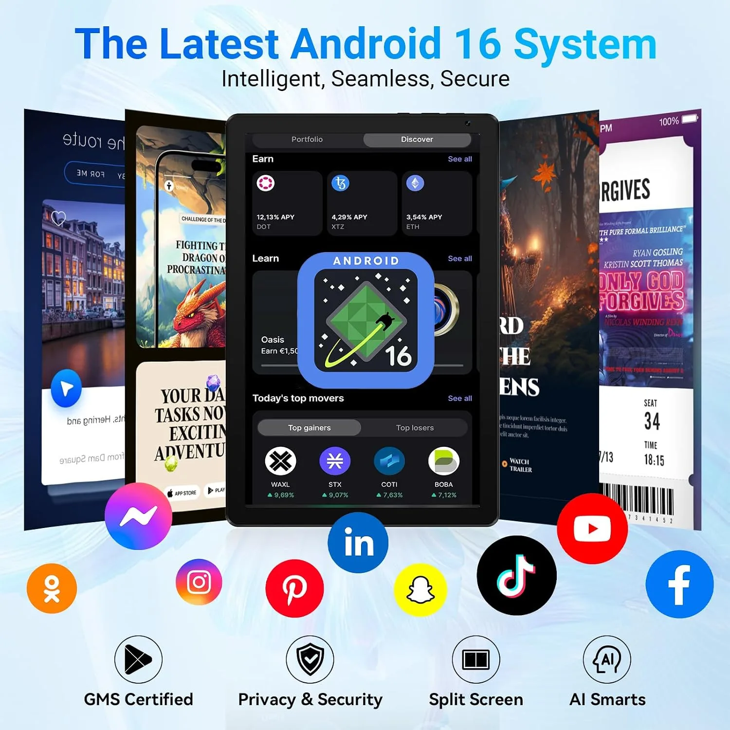 Android Tablet 10.1 inch with Octa-Core Processor, 36GBRAM+128GB Storage