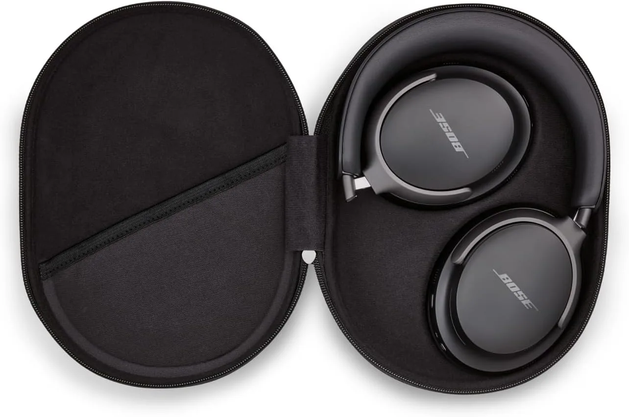 Bose QuietComfort Ultra Wireless Noise Cancelling Headphones with Spatial Audio, Over-The-Ear Headphones with Mic, Up to 24 Hours of Battery Life, Black (Renewed)