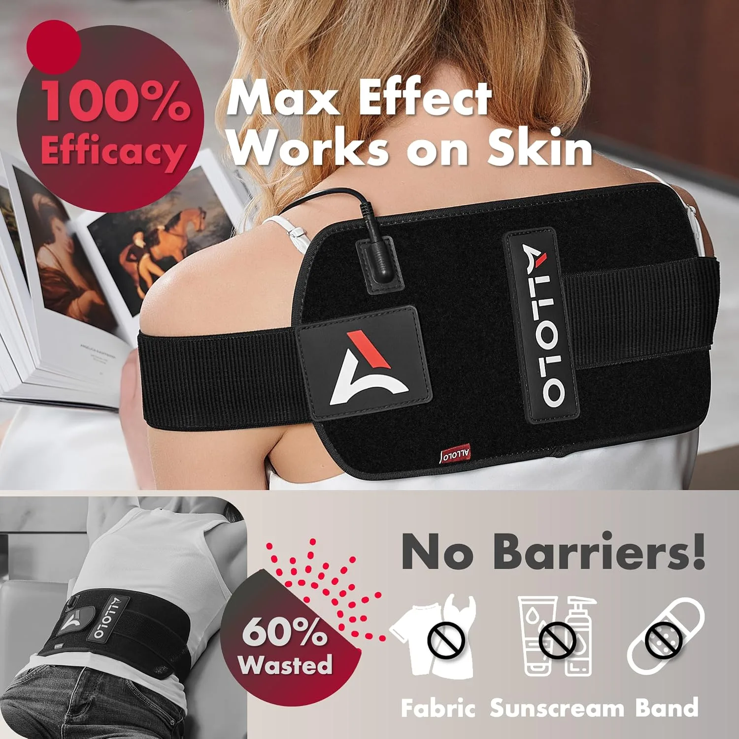 ALLOLO Red Light for Body, 3 in 1 LEDs Red Light Belt