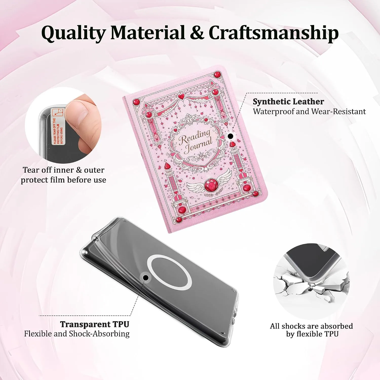 Magnetic Book Cover Case for 7'' Kindle Paperwhite & Colorsoft