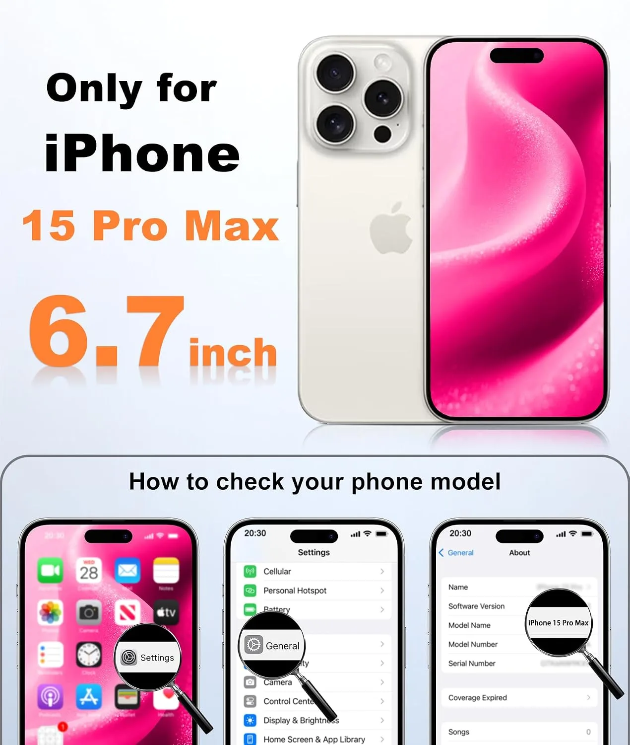 FNTCASE for iPhone 15-Pro Max Case Fit for MagSafe Hot Pink
