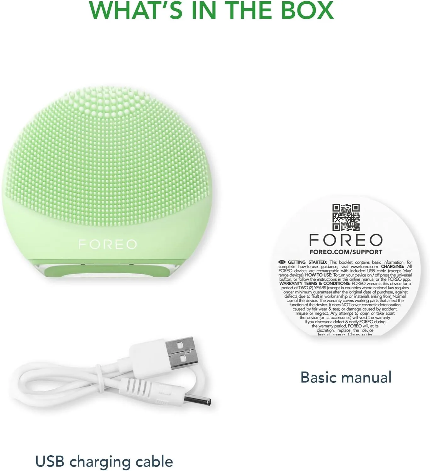 FOREO Luna 4 go Facial Cleansing Brush & Firming Face Massager, Pistachio