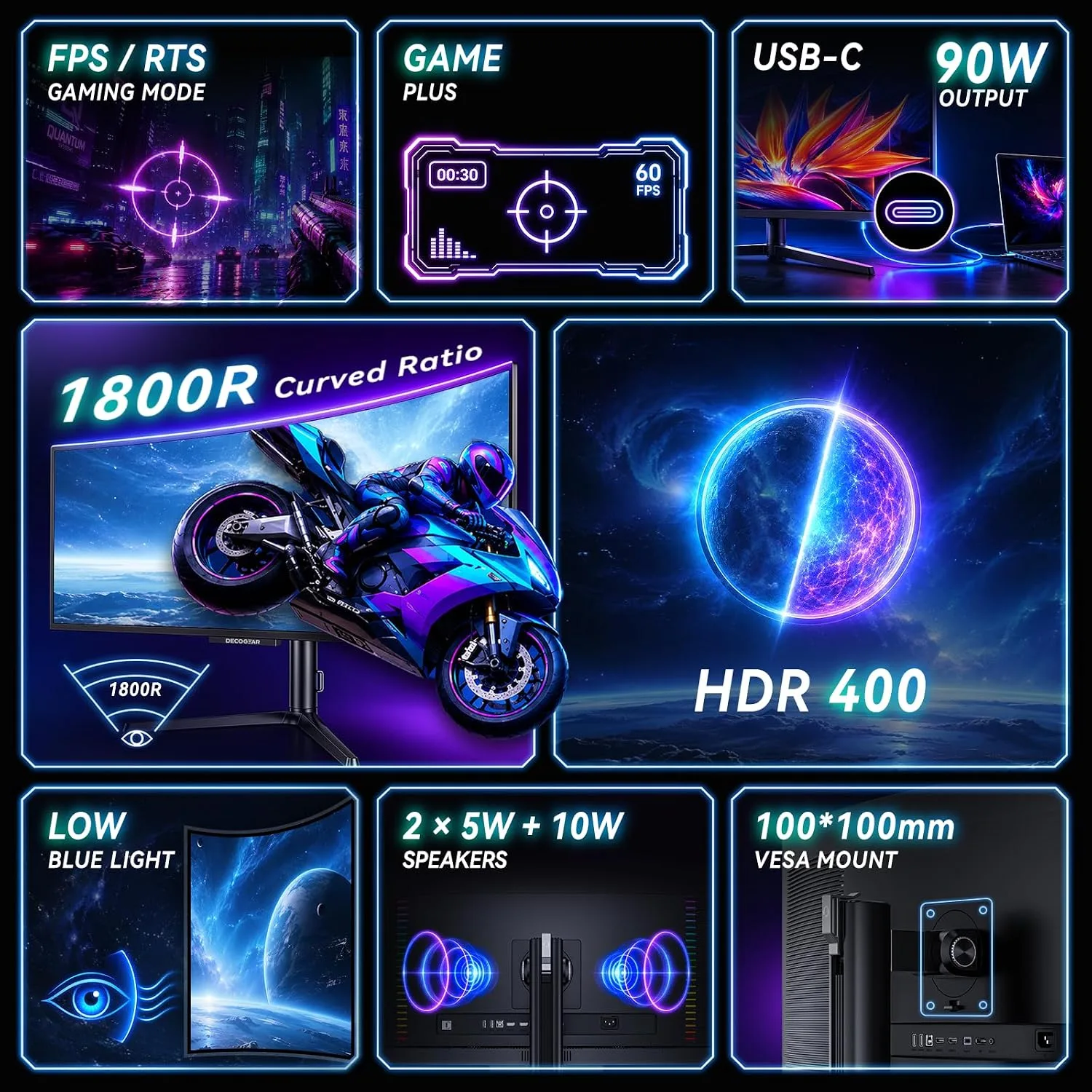 Deco Gear 49" (DG49OLED240) QD-OLED Curved Gaming Monitor