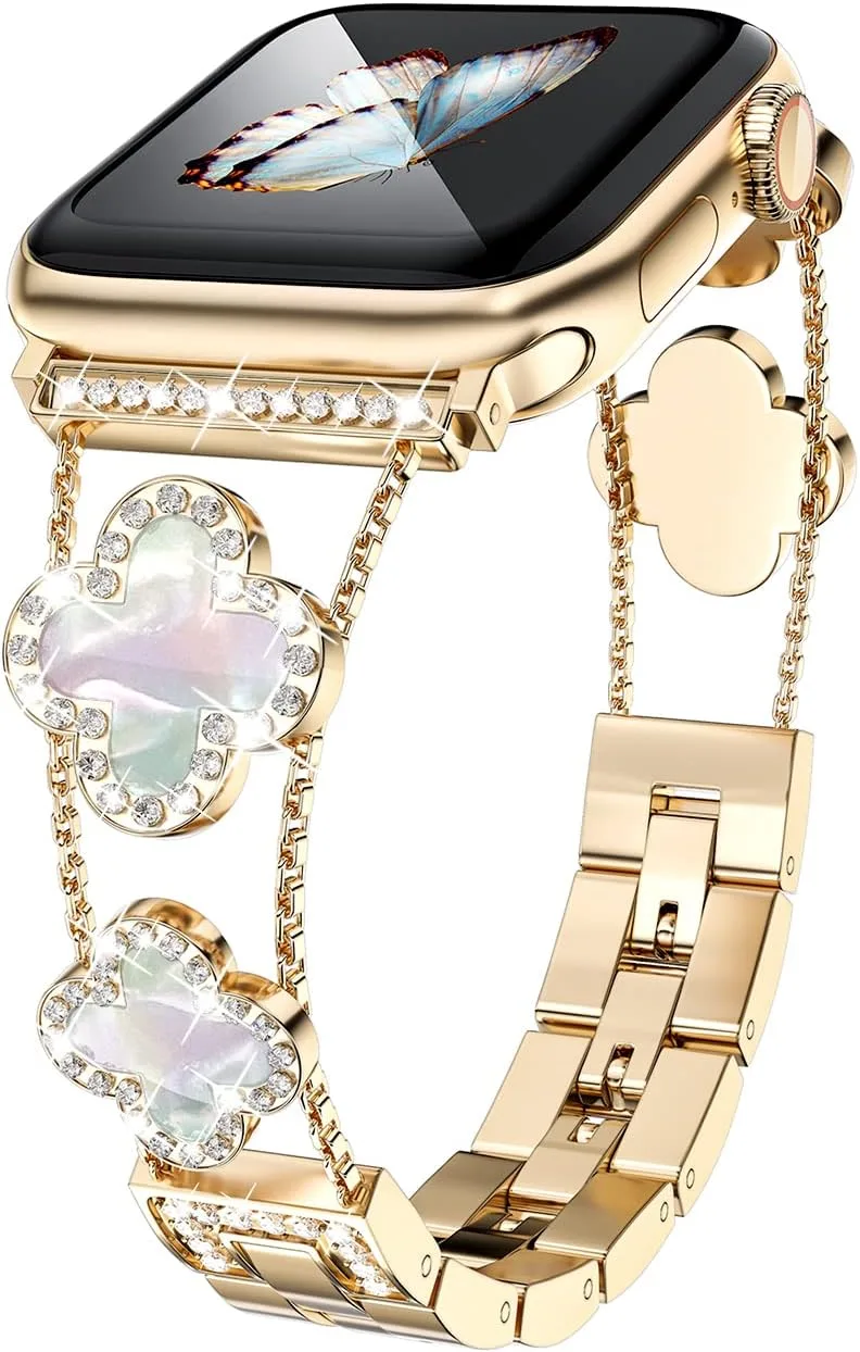 Correa para Apple Watch Musk-MSKR Diamond Metal Bands Trébol 38-49mm