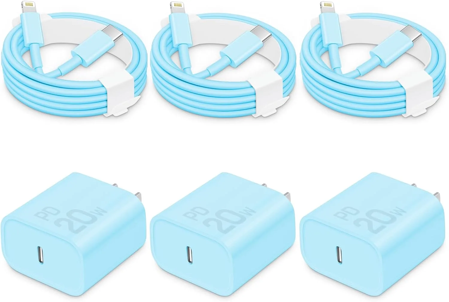 CXX 20W Fast Charger for iPhone 14/13/12 [3-Pack, MFi Certified]