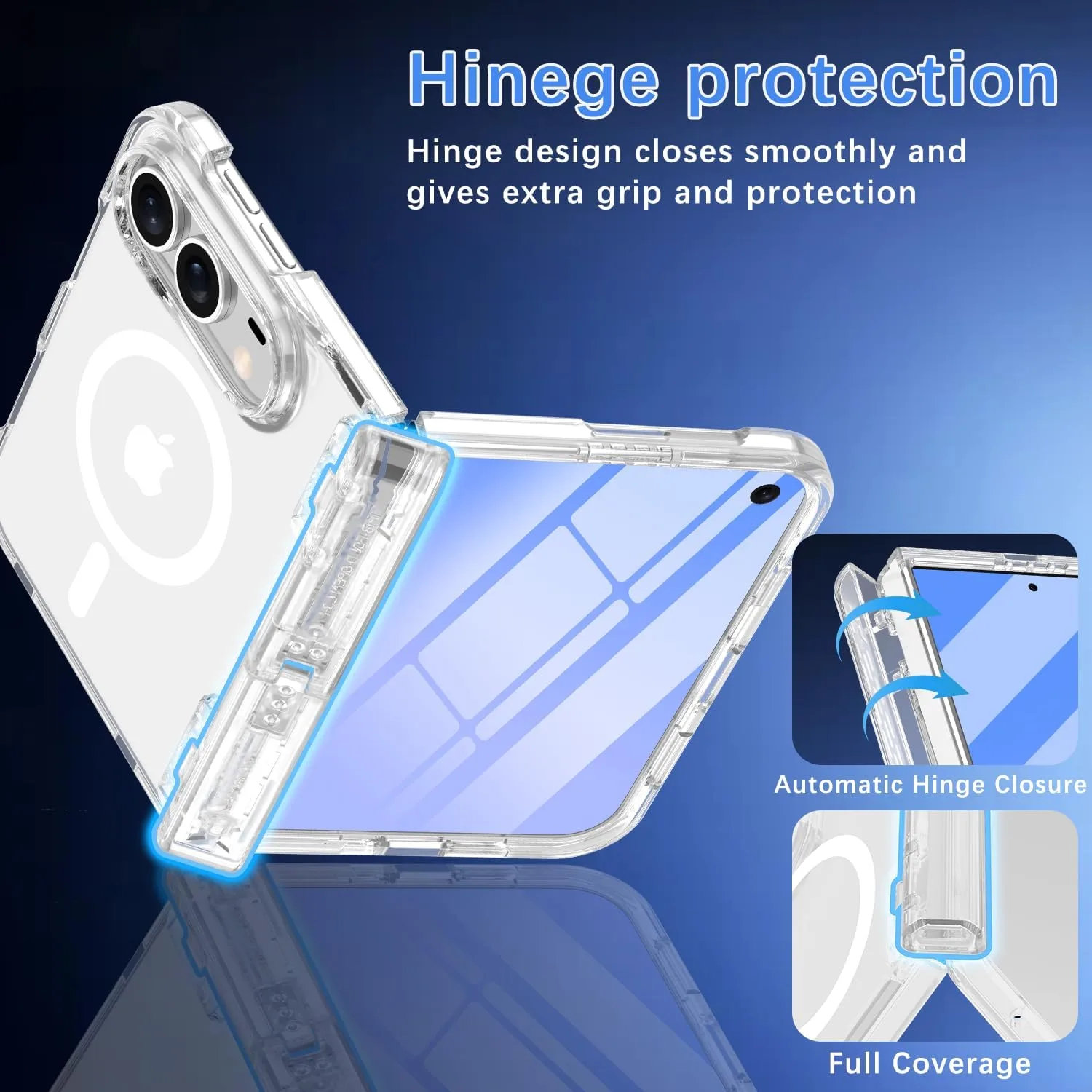 Casetego for iPhone Duo Case Magnetic,with Screen Protector,Dull Glitter