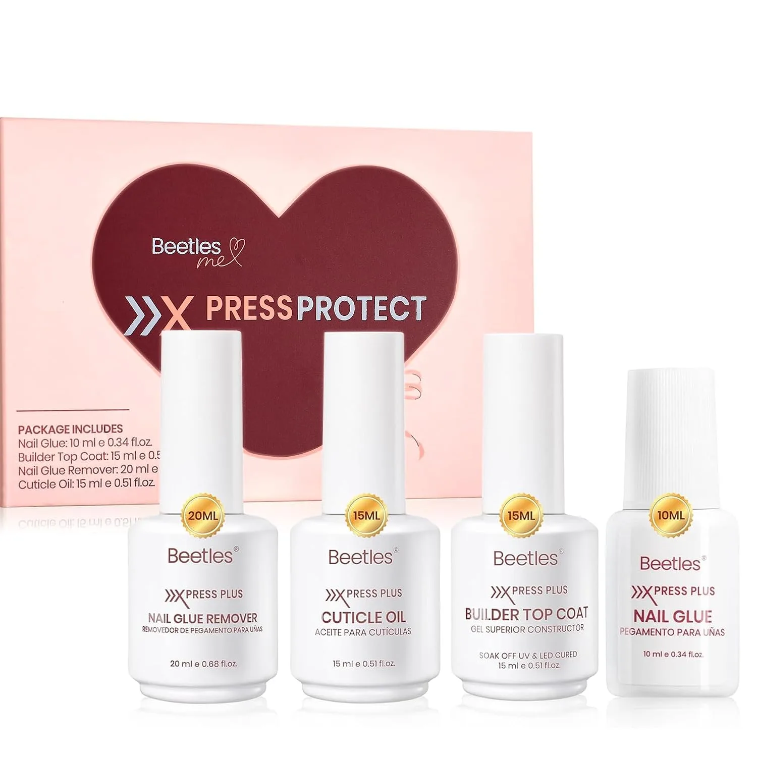 Beetles 4Pcs Press-On Nail Essential Kit, Fast Dry Nail Glue