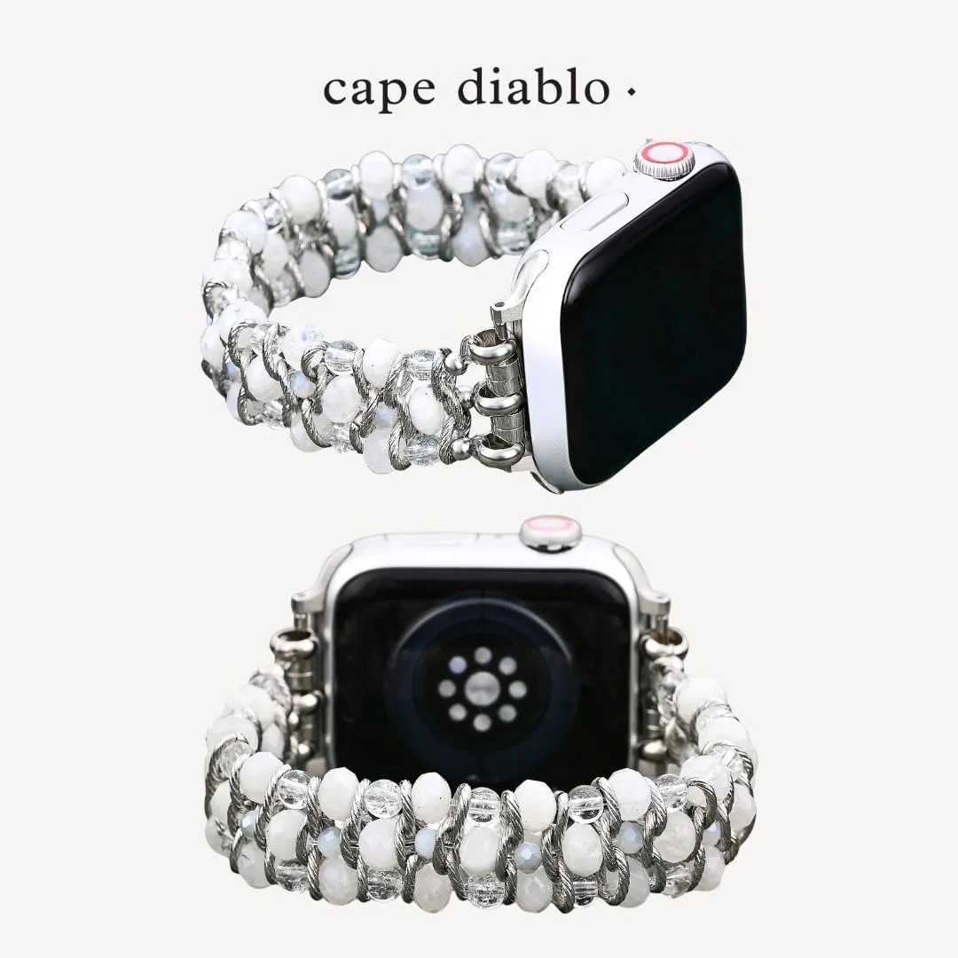 Cape Diablo Smart Watch Band for Women - Handmade Gemstone Strap - Compatible with 38mm-45mm Apple Faces