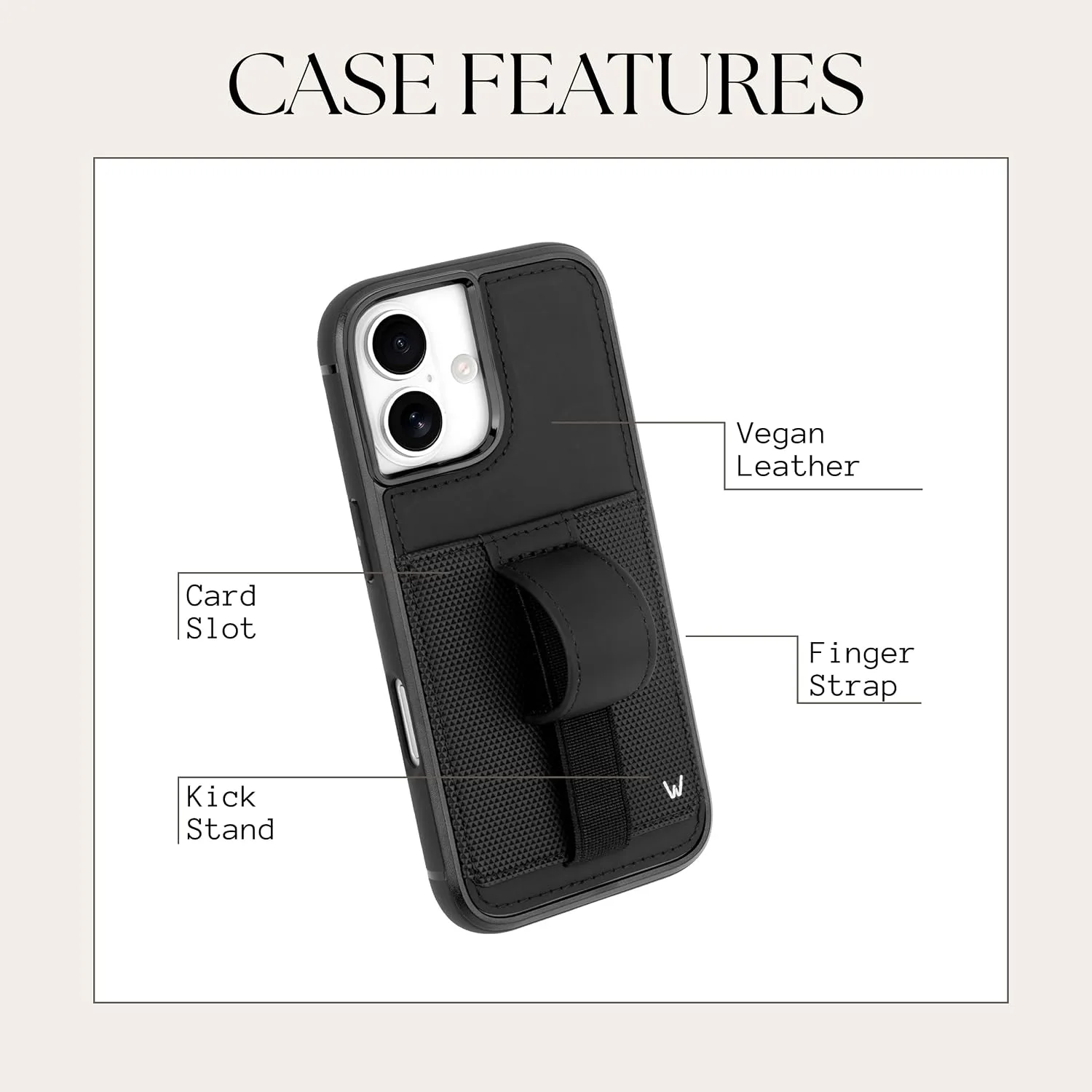 Walli Cases Wallet Phone Case for iPhone 17, Card Holder Kickstand