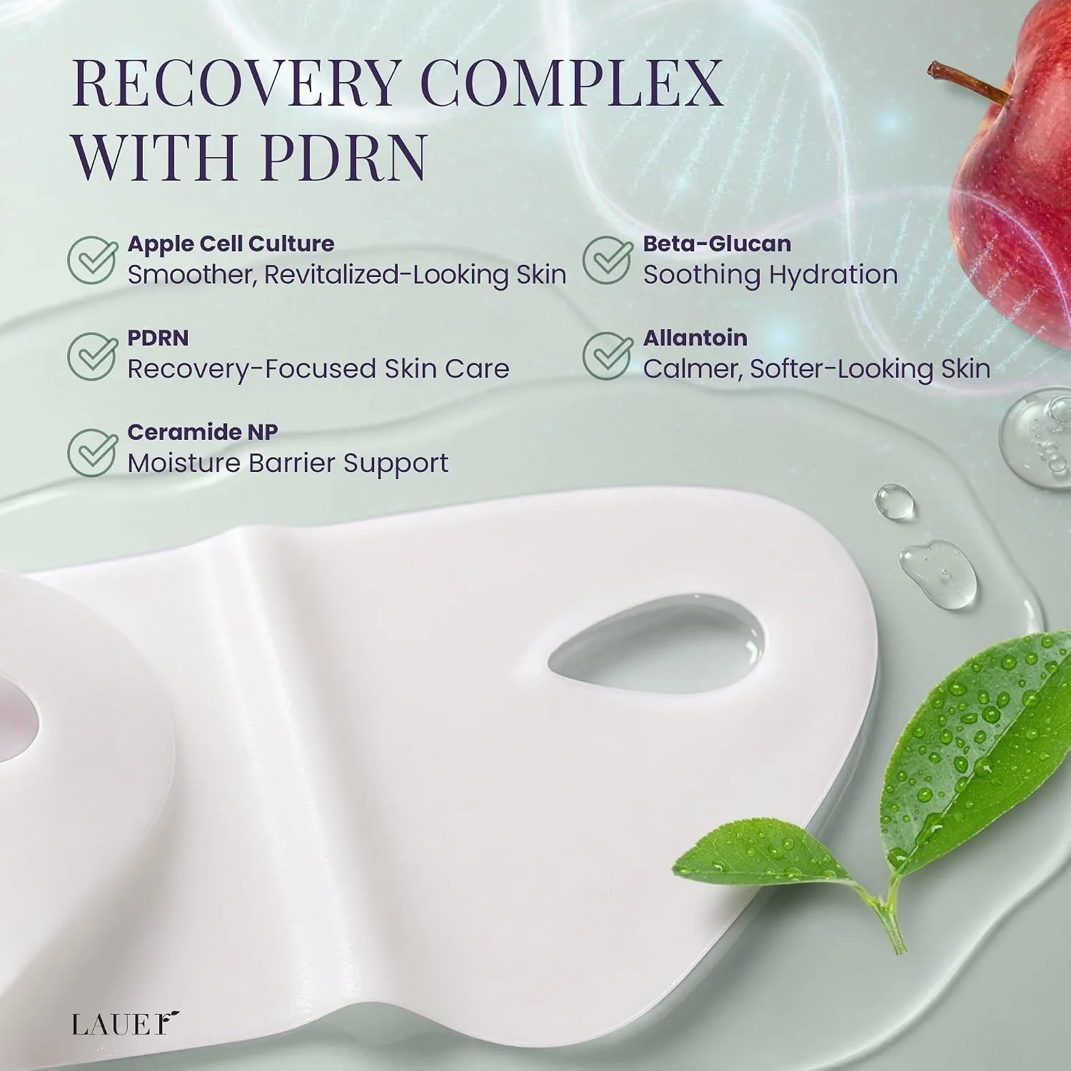 LAUER COSMETIC V-Line Stem Cell Hydrogel Mask for Chin & Jawline, 5 Count